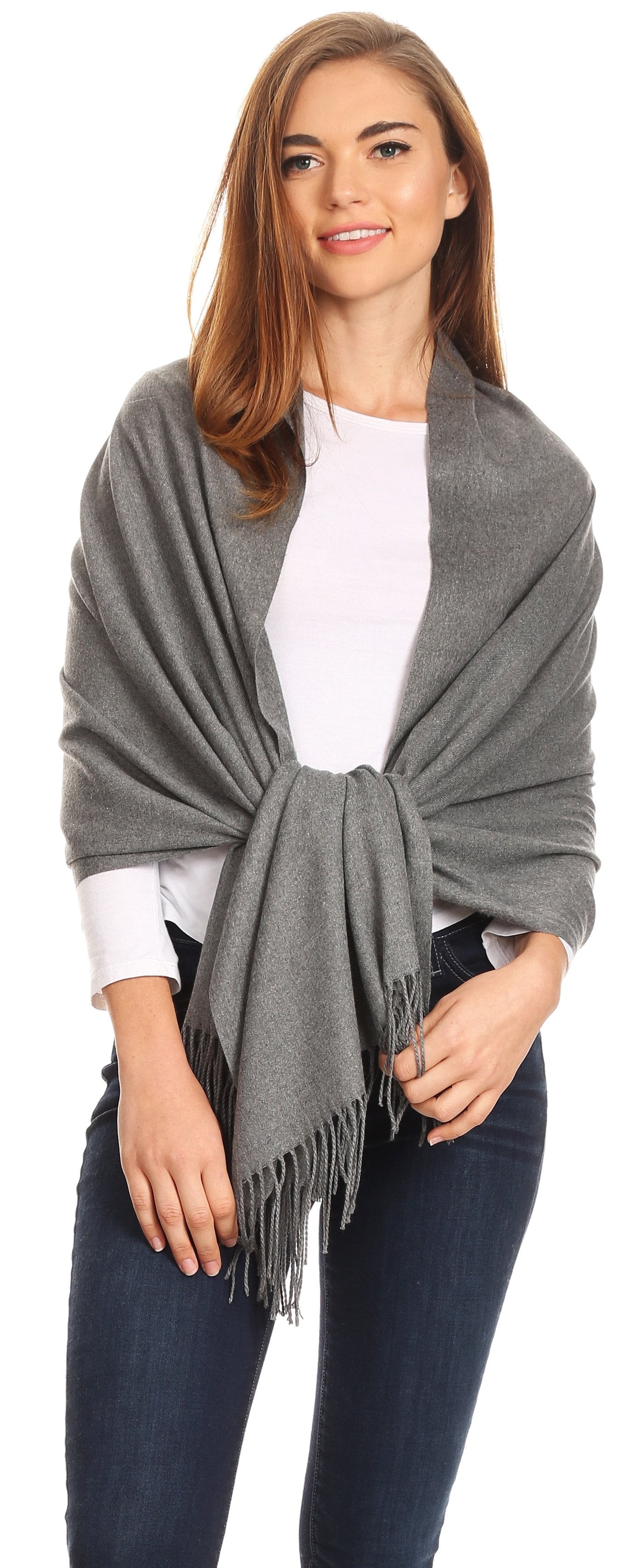 Sakkas Iris Warm Super Soft Cashmere Feel Pashmina Shawl / Scarf with Fringes - Concordia Style Boutique