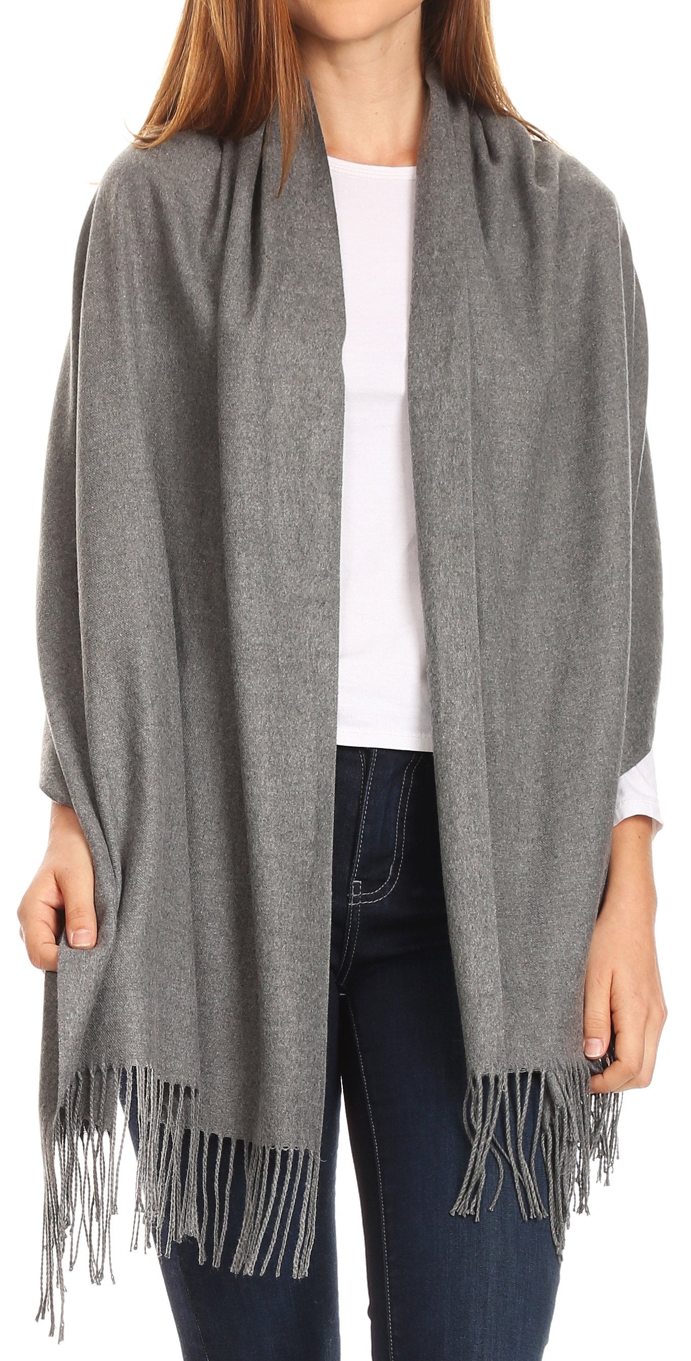 Sakkas Iris Warm Super Soft Cashmere Feel Pashmina Shawl / Scarf with Fringes - Concordia Style Boutique