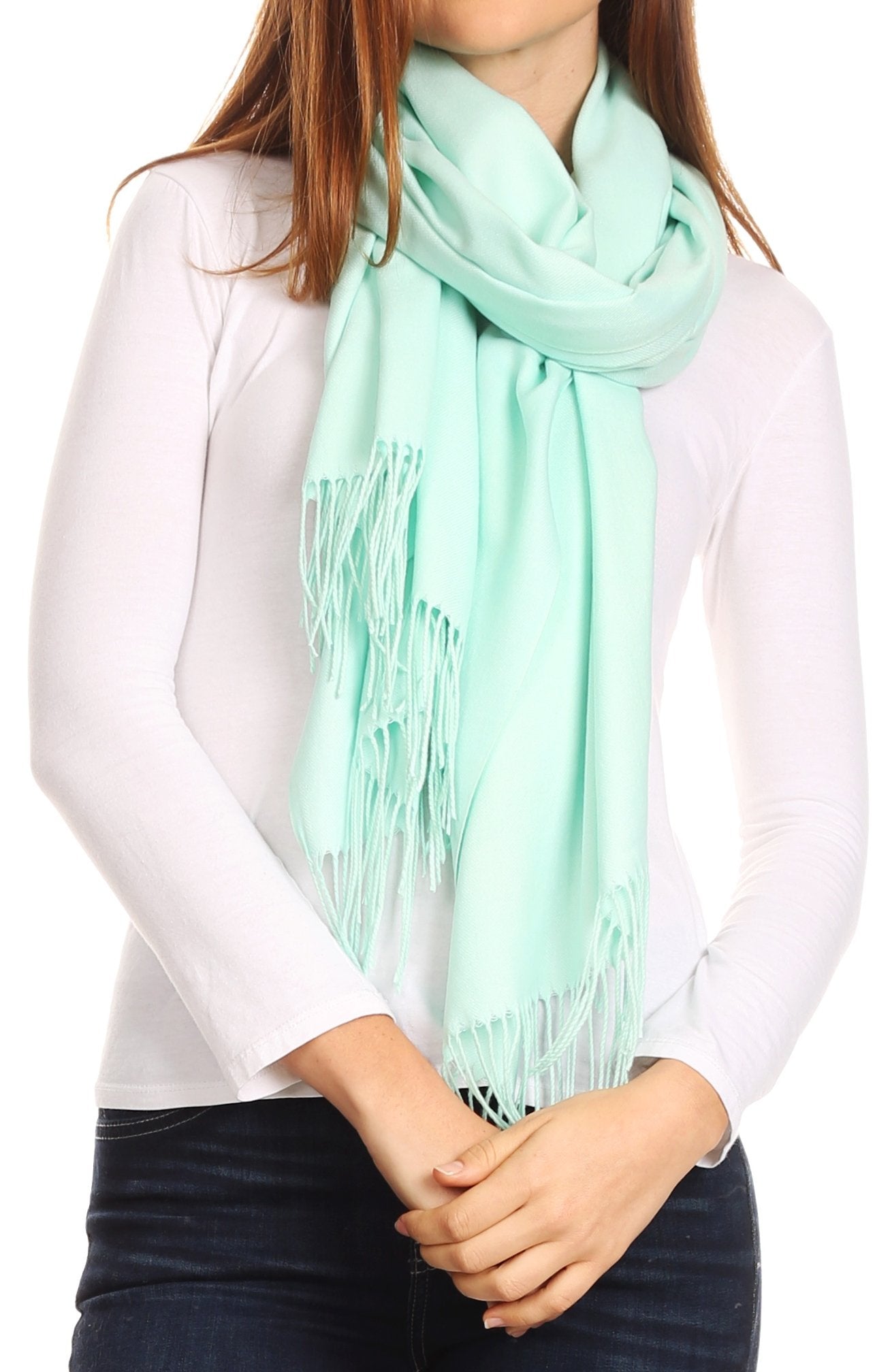 Sakkas Iris Warm Super Soft Cashmere Feel Pashmina Shawl / Scarf with Fringes - Concordia Style Boutique