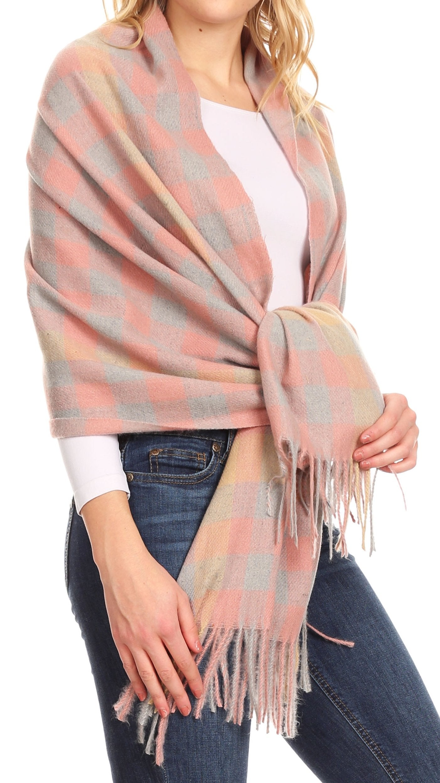 Sakkas Iris Warm Super Soft Cashmere Feel Pashmina Shawl / Scarf with Fringes - Concordia Style Boutique