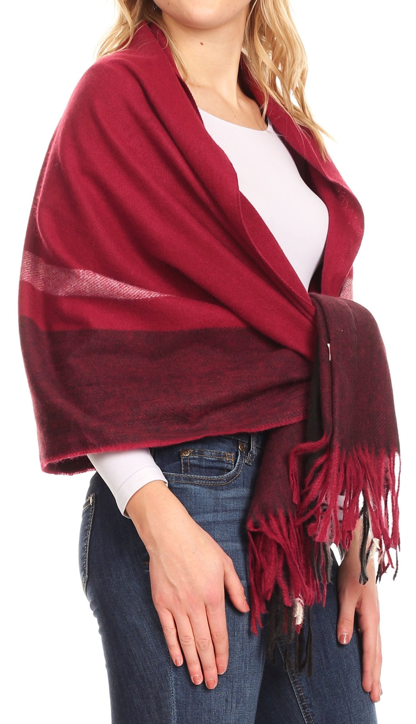 Sakkas Iris Warm Super Soft Cashmere Feel Pashmina Shawl / Scarf with Fringes - Concordia Style Boutique