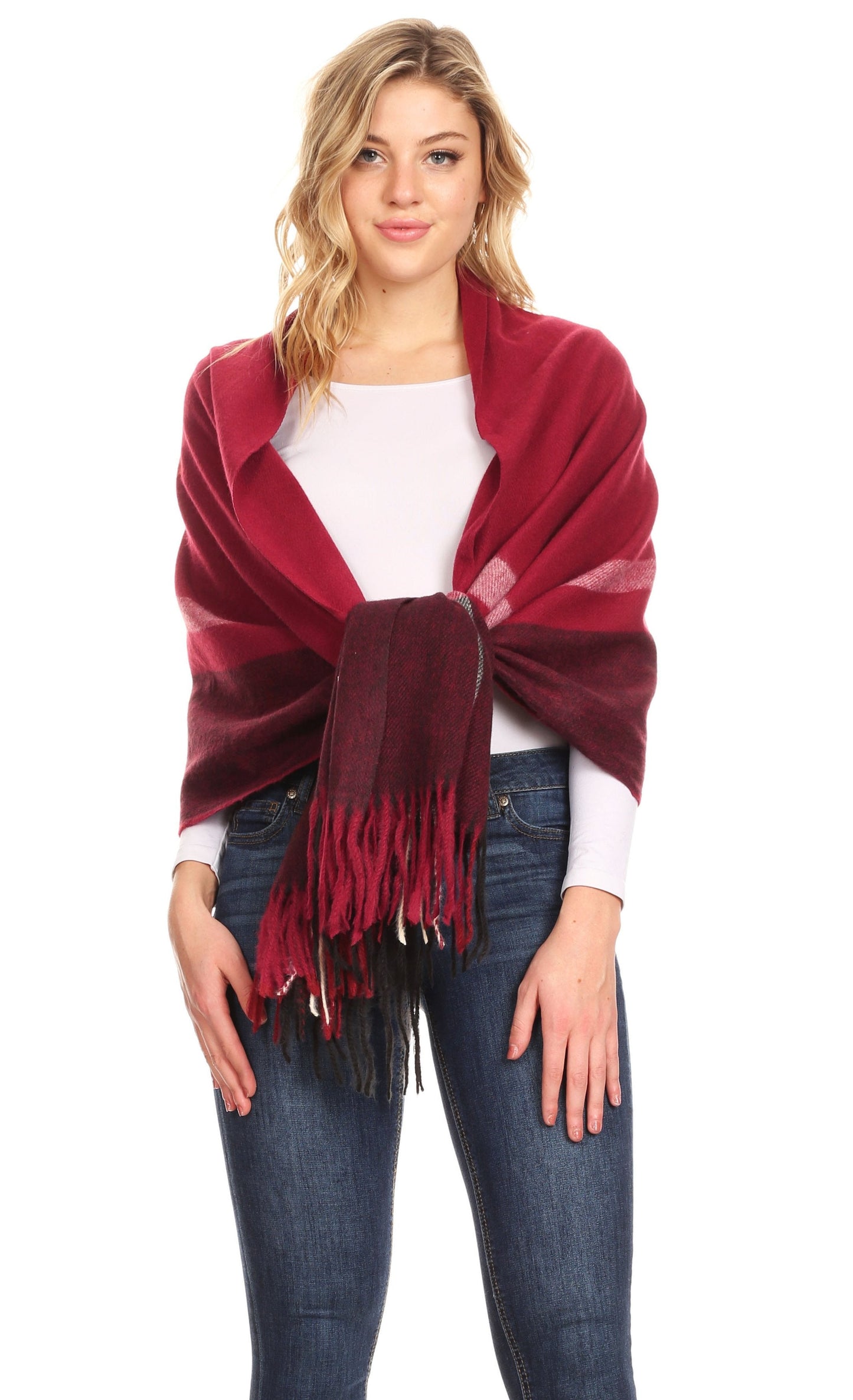Sakkas Iris Warm Super Soft Cashmere Feel Pashmina Shawl / Scarf with Fringes - Concordia Style Boutique