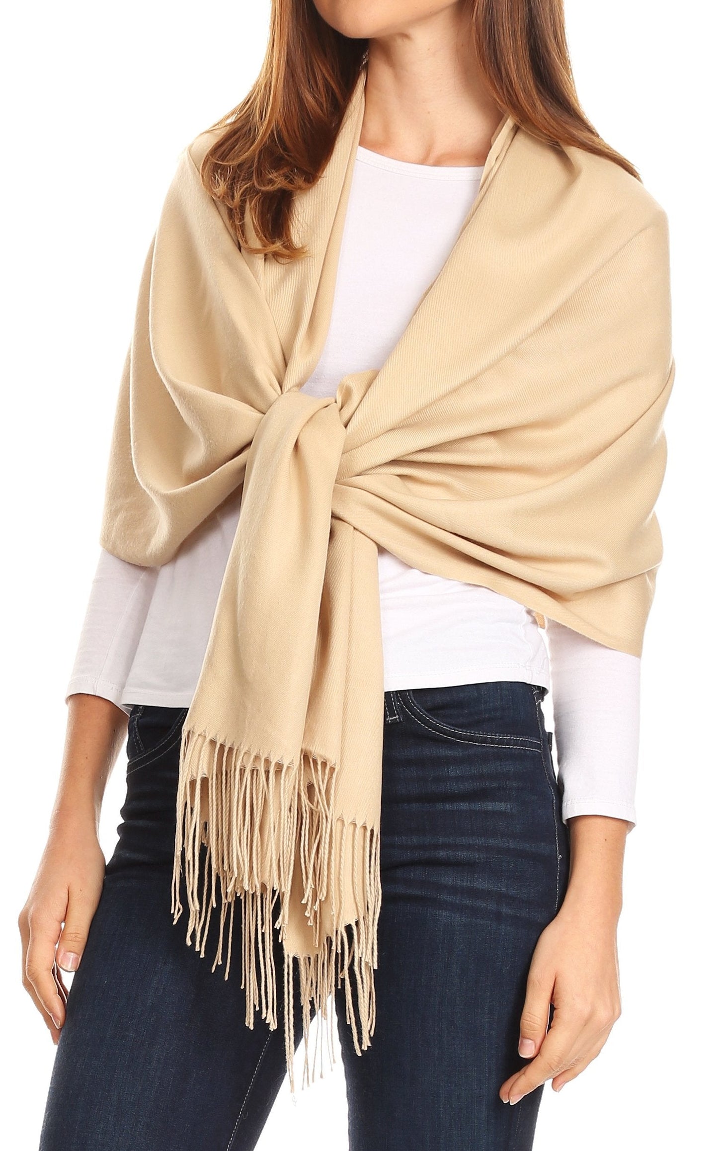 Sakkas Iris Warm Super Soft Cashmere Feel Pashmina Shawl / Scarf with Fringes - Concordia Style Boutique