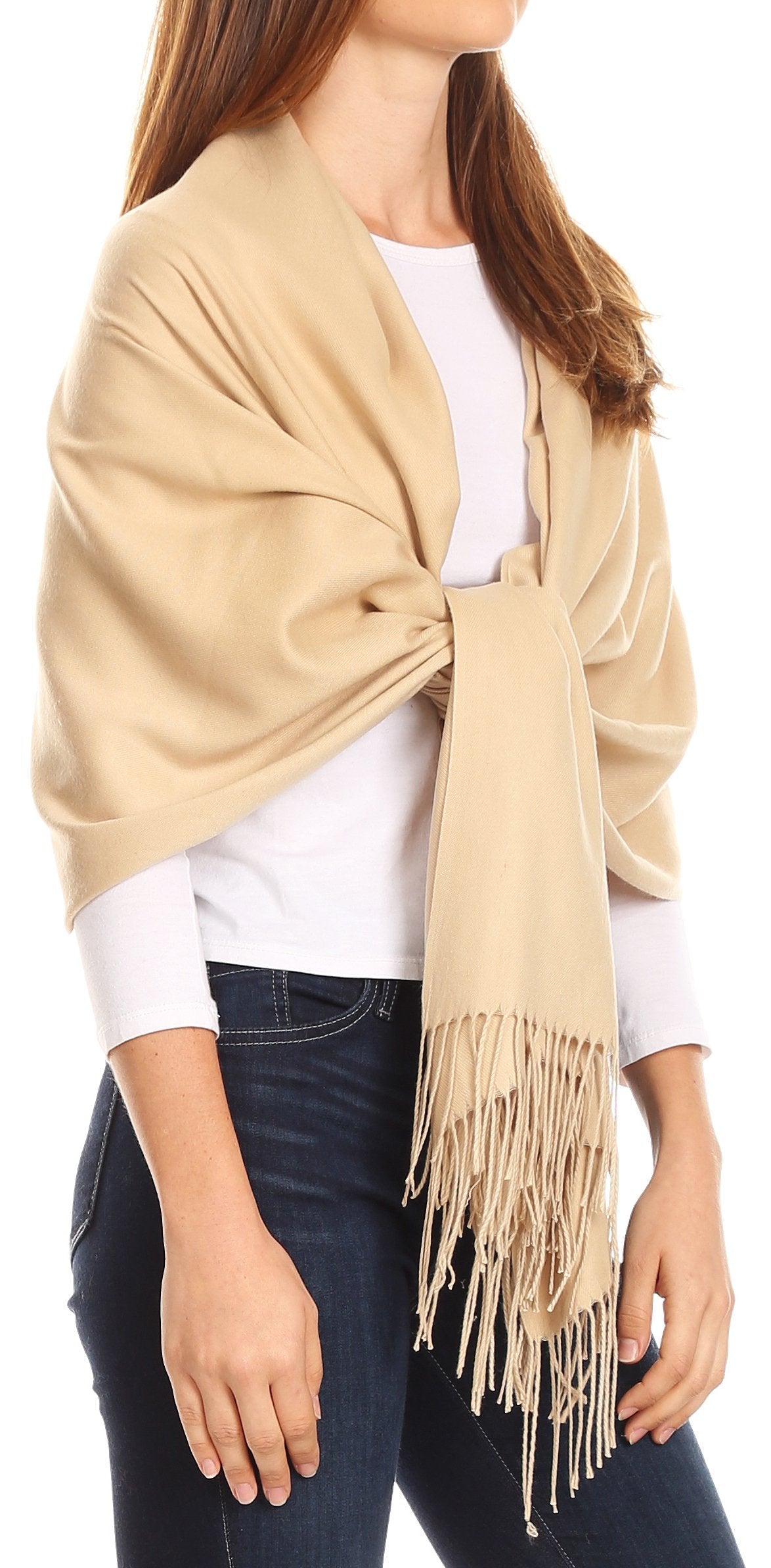 Sakkas Iris Warm Super Soft Cashmere Feel Pashmina Shawl / Scarf with Fringes - Concordia Style Boutique