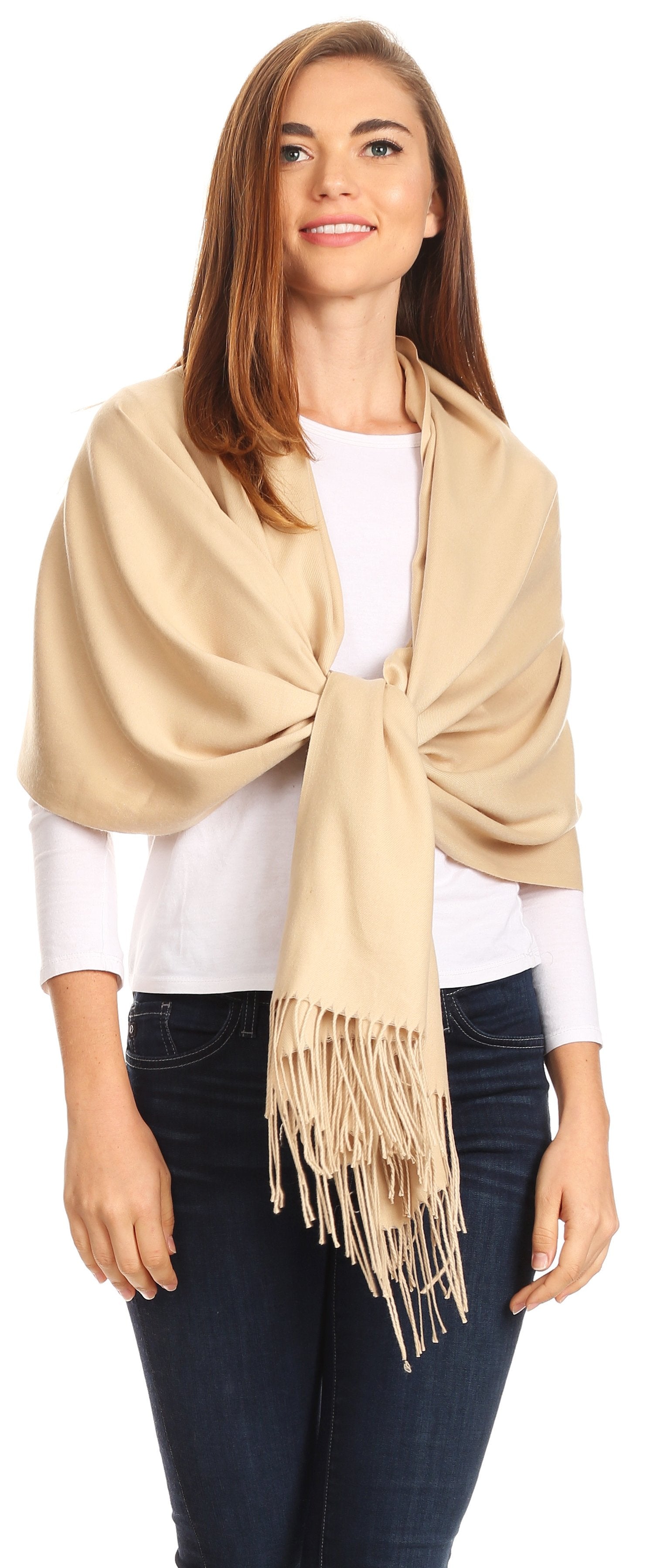 Sakkas Iris Warm Super Soft Cashmere Feel Pashmina Shawl / Scarf with Fringes - Concordia Style Boutique