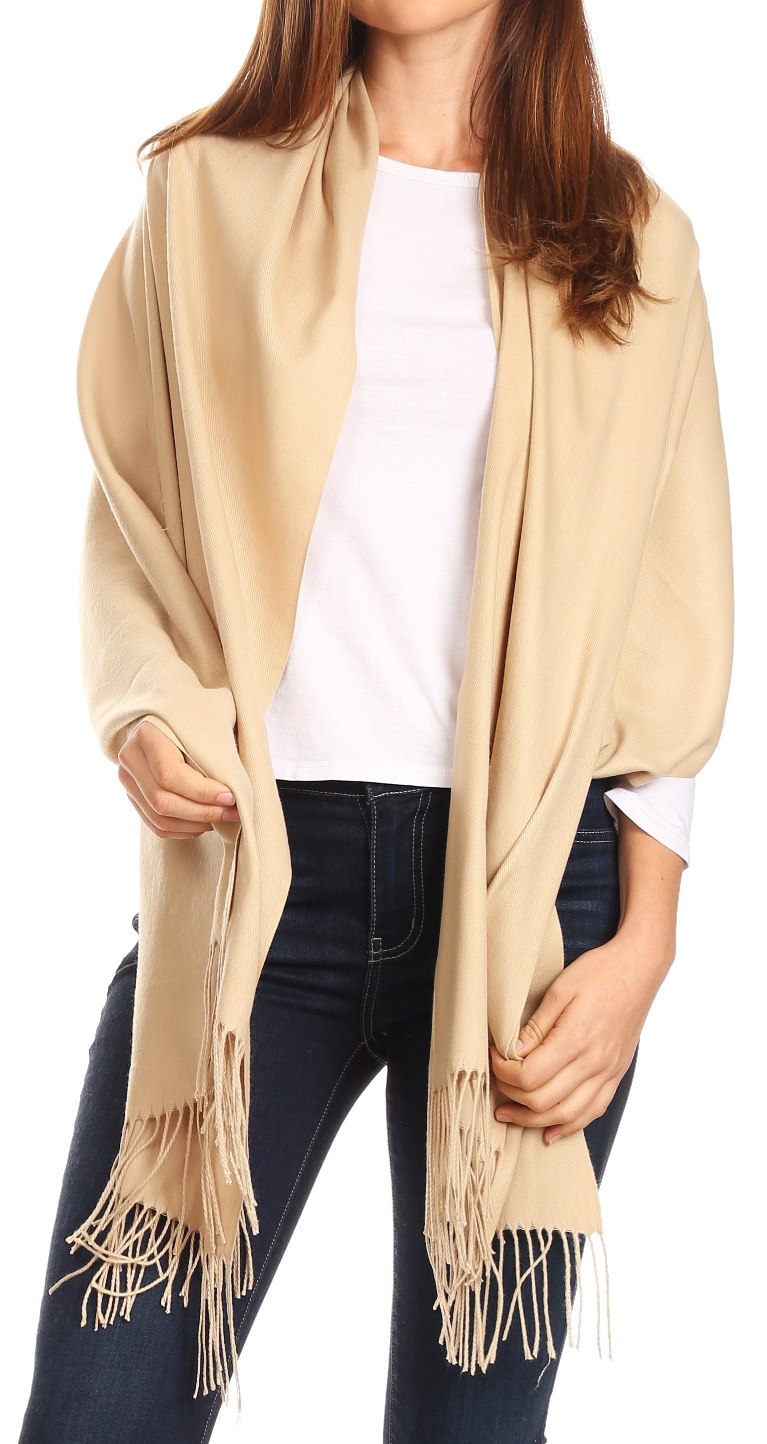 Sakkas Iris Warm Super Soft Cashmere Feel Pashmina Shawl / Scarf with Fringes - Concordia Style Boutique