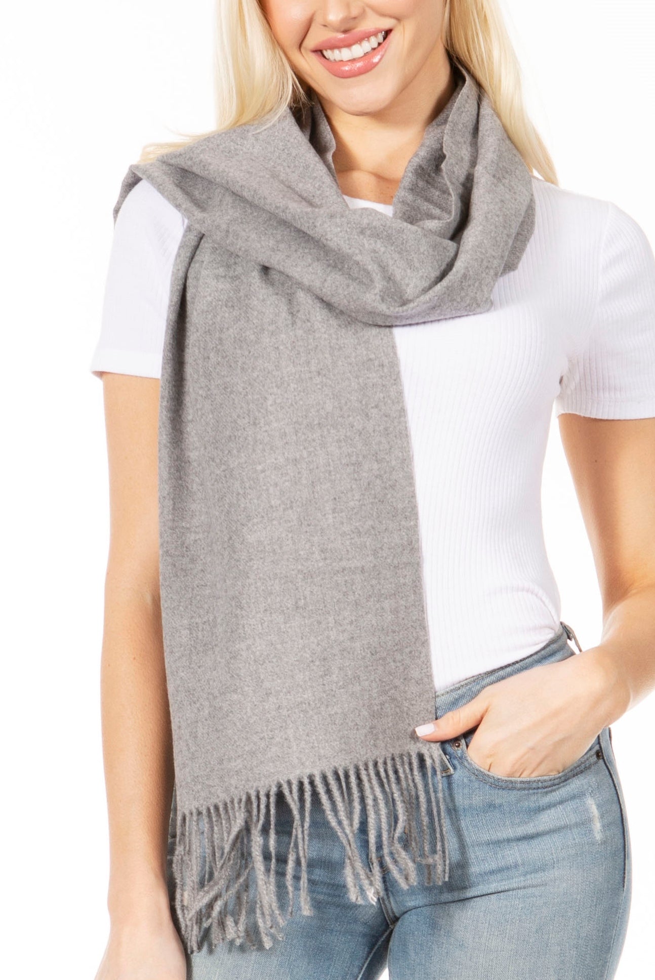 Sakkas Iris Warm Super Soft Cashmere Feel Pashmina Shawl / Scarf with Fringes - Concordia Style Boutique