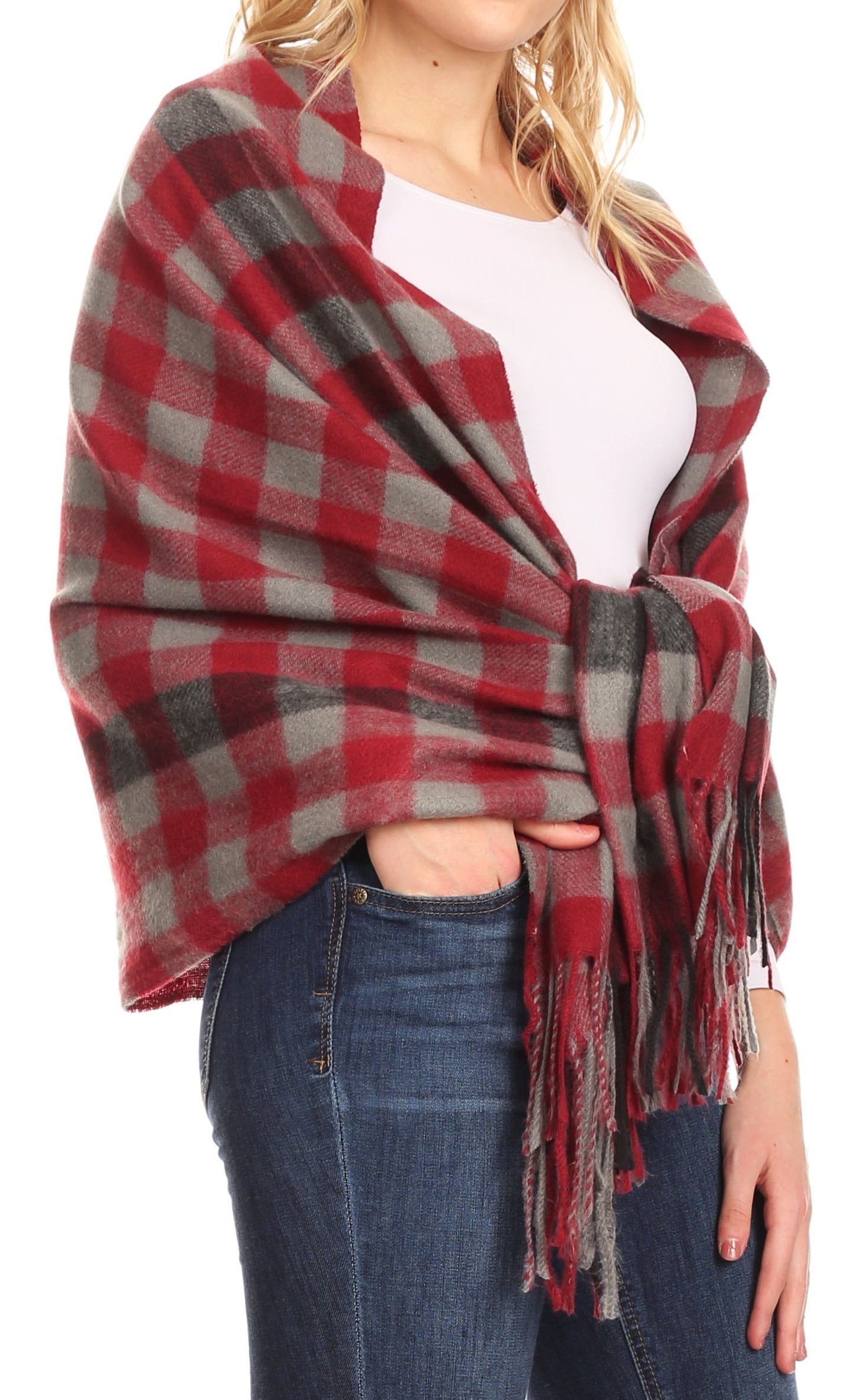 Sakkas Iris Warm Super Soft Cashmere Feel Pashmina Shawl / Scarf with Fringes - Concordia Style Boutique