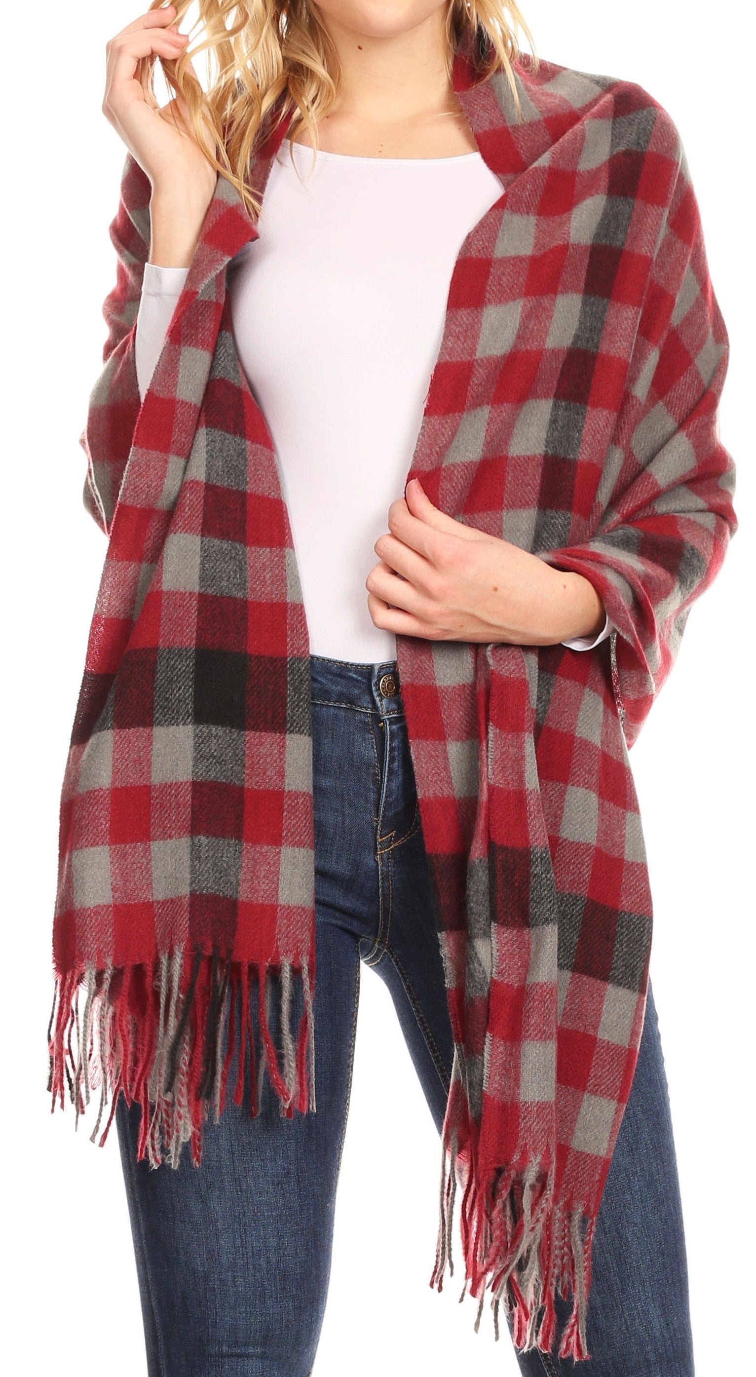 Sakkas Iris Warm Super Soft Cashmere Feel Pashmina Shawl / Scarf with Fringes - Concordia Style Boutique