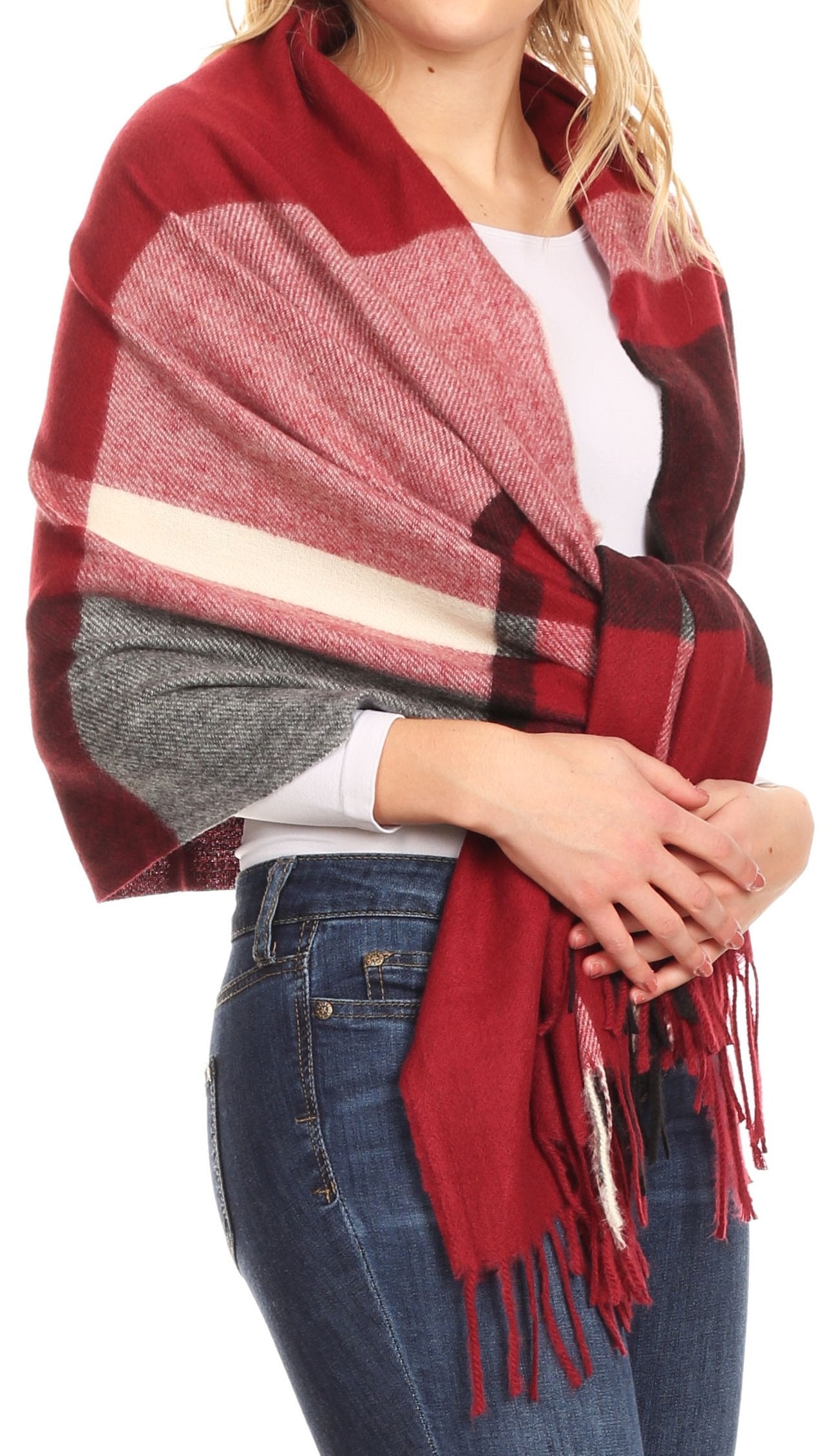 Sakkas Iris Warm Super Soft Cashmere Feel Pashmina Shawl / Scarf with Fringes - Concordia Style Boutique