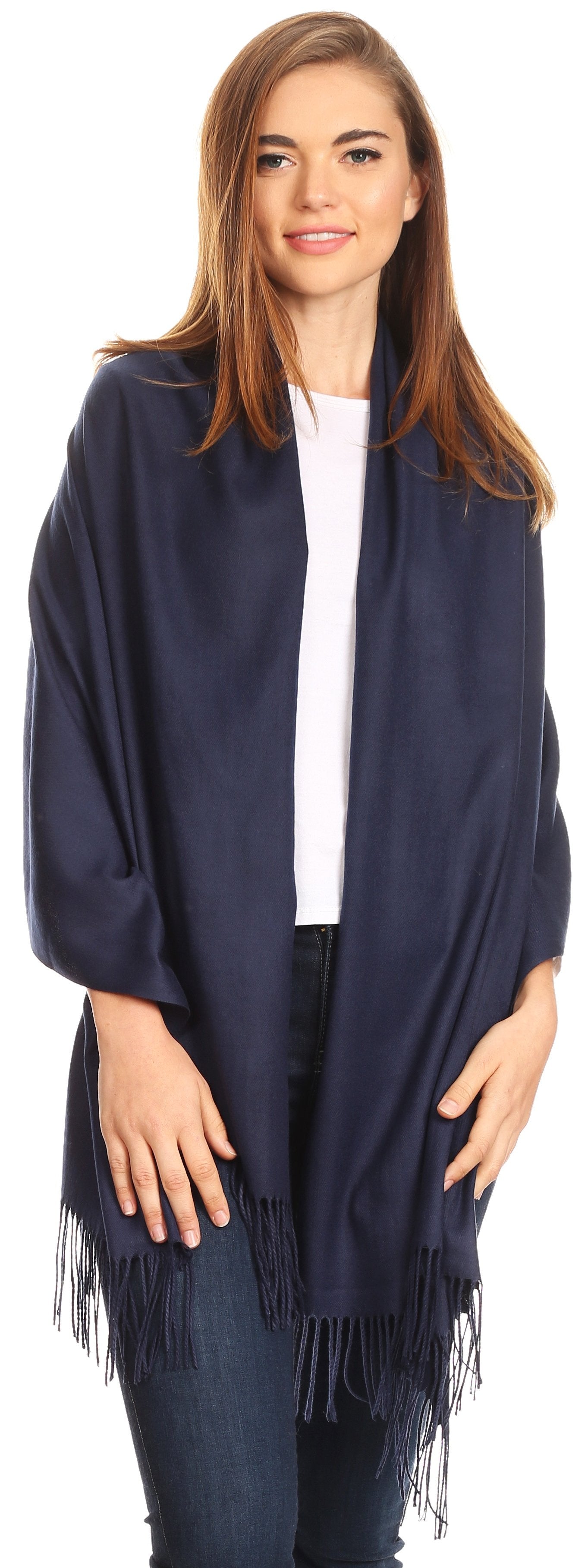 Sakkas Iris Warm Super Soft Cashmere Feel Pashmina Shawl / Scarf with Fringes - Concordia Style Boutique