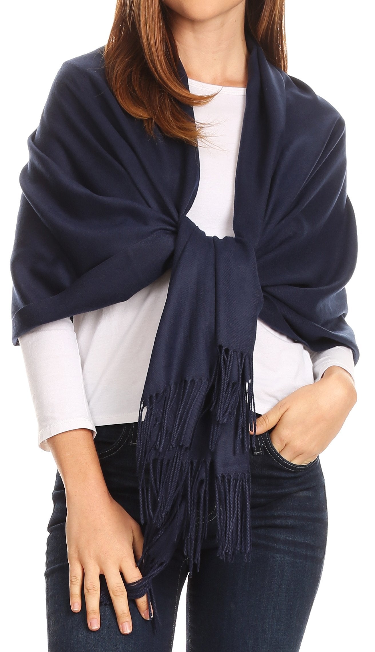 Sakkas Iris Warm Super Soft Cashmere Feel Pashmina Shawl / Scarf with Fringes - Concordia Style Boutique
