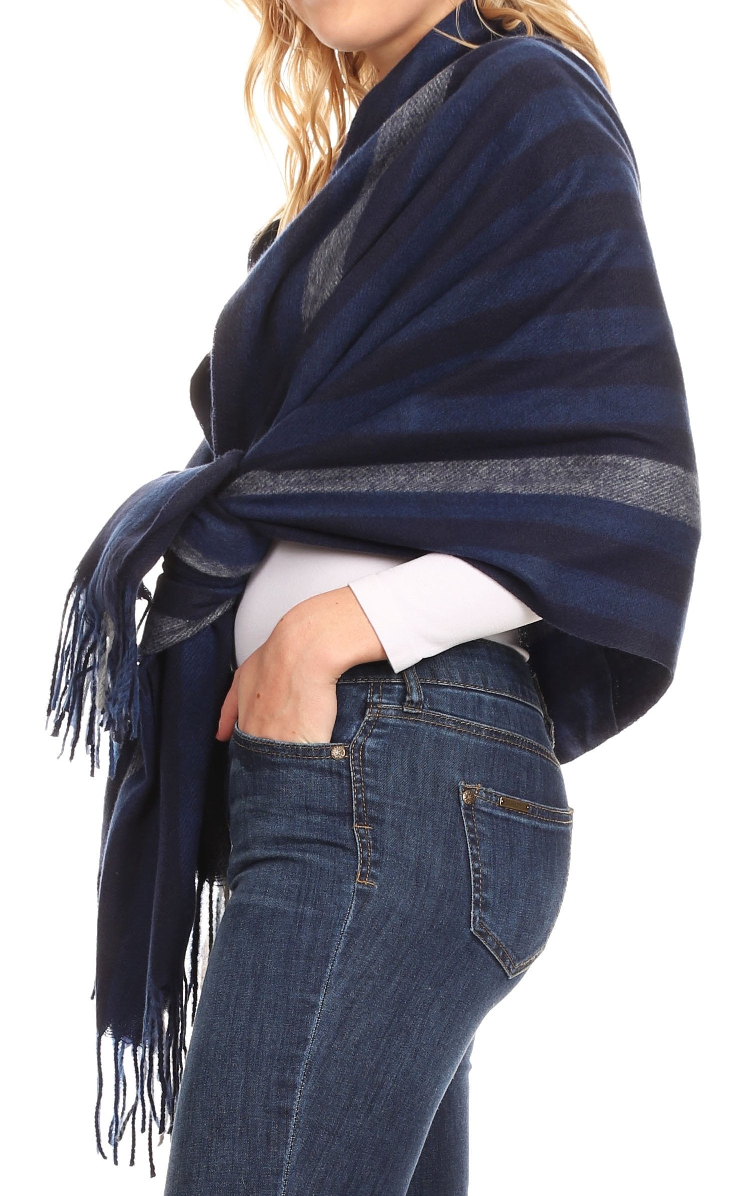 Sakkas Iris Warm Super Soft Cashmere Feel Pashmina Shawl / Scarf with Fringes - Concordia Style Boutique