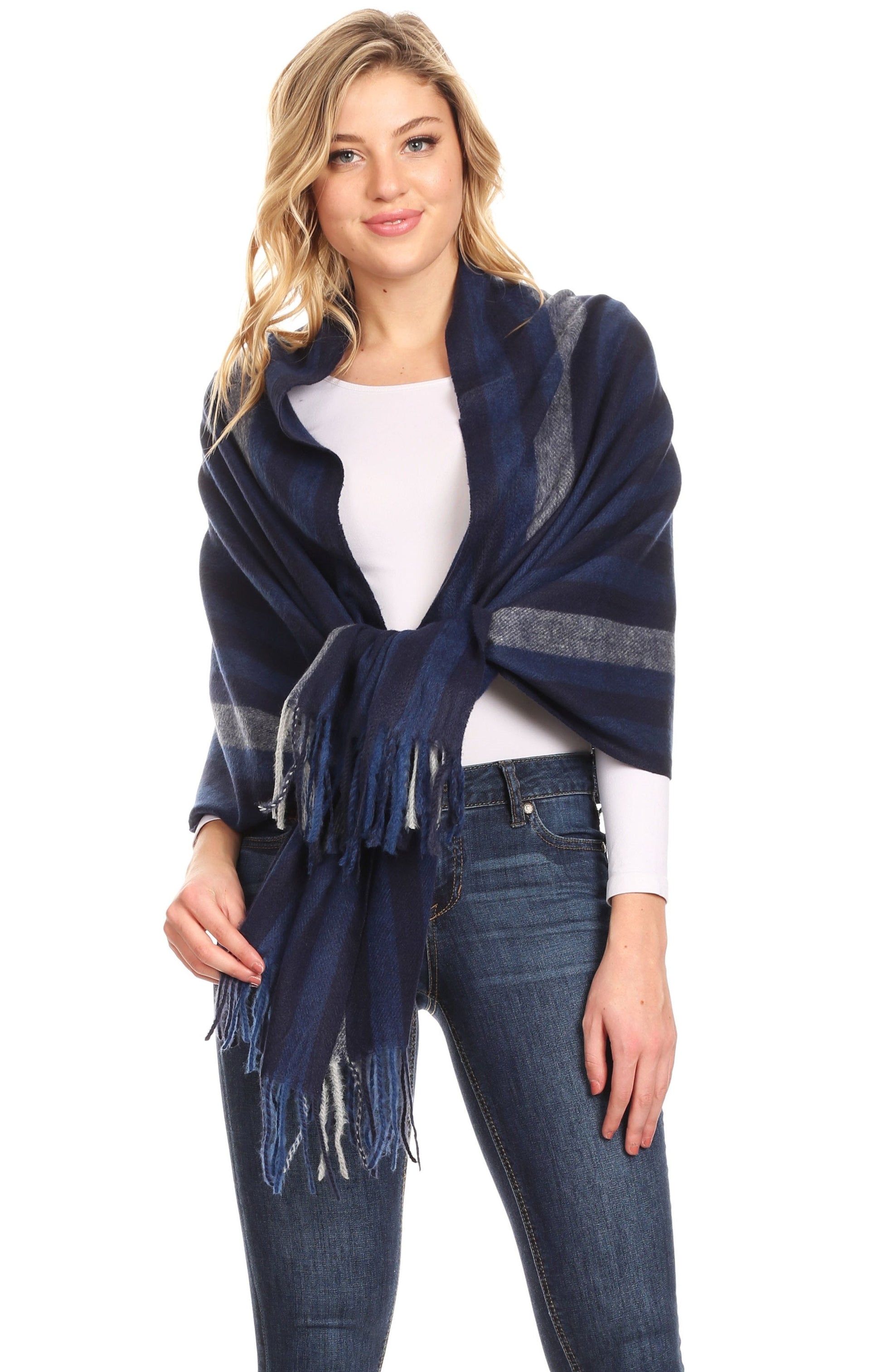Sakkas Iris Warm Super Soft Cashmere Feel Pashmina Shawl / Scarf with Fringes - Concordia Style Boutique