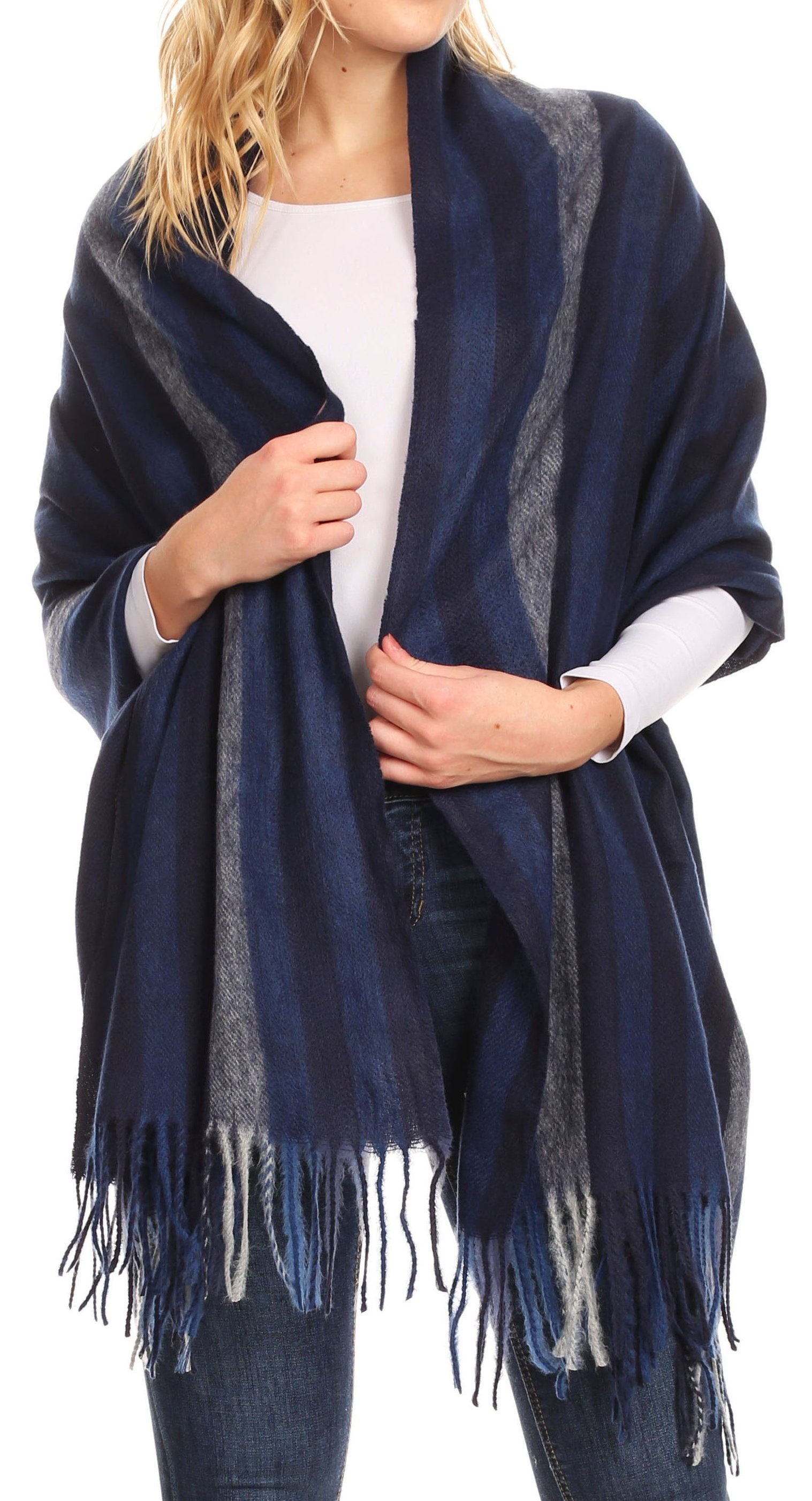 Sakkas Iris Warm Super Soft Cashmere Feel Pashmina Shawl / Scarf with Fringes - Concordia Style Boutique