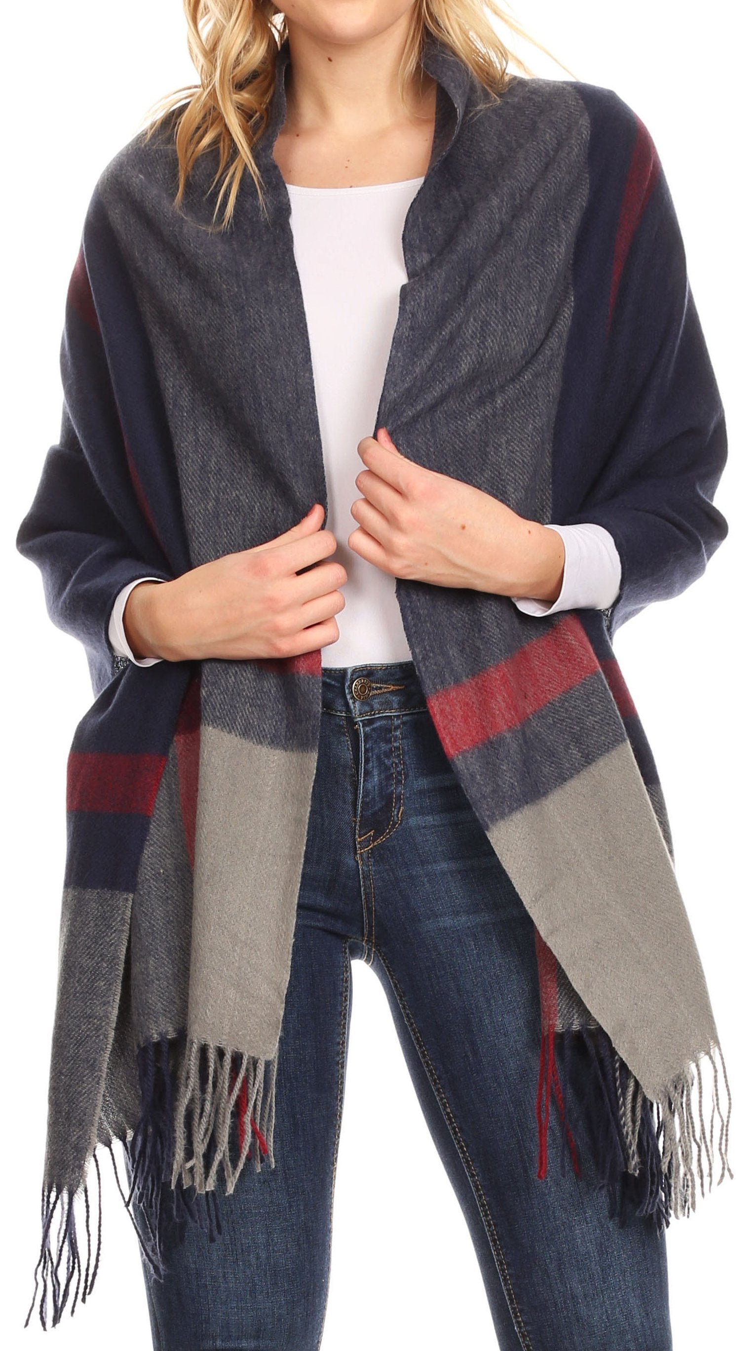 Sakkas Iris Warm Super Soft Cashmere Feel Pashmina Shawl / Scarf with Fringes - Concordia Style Boutique