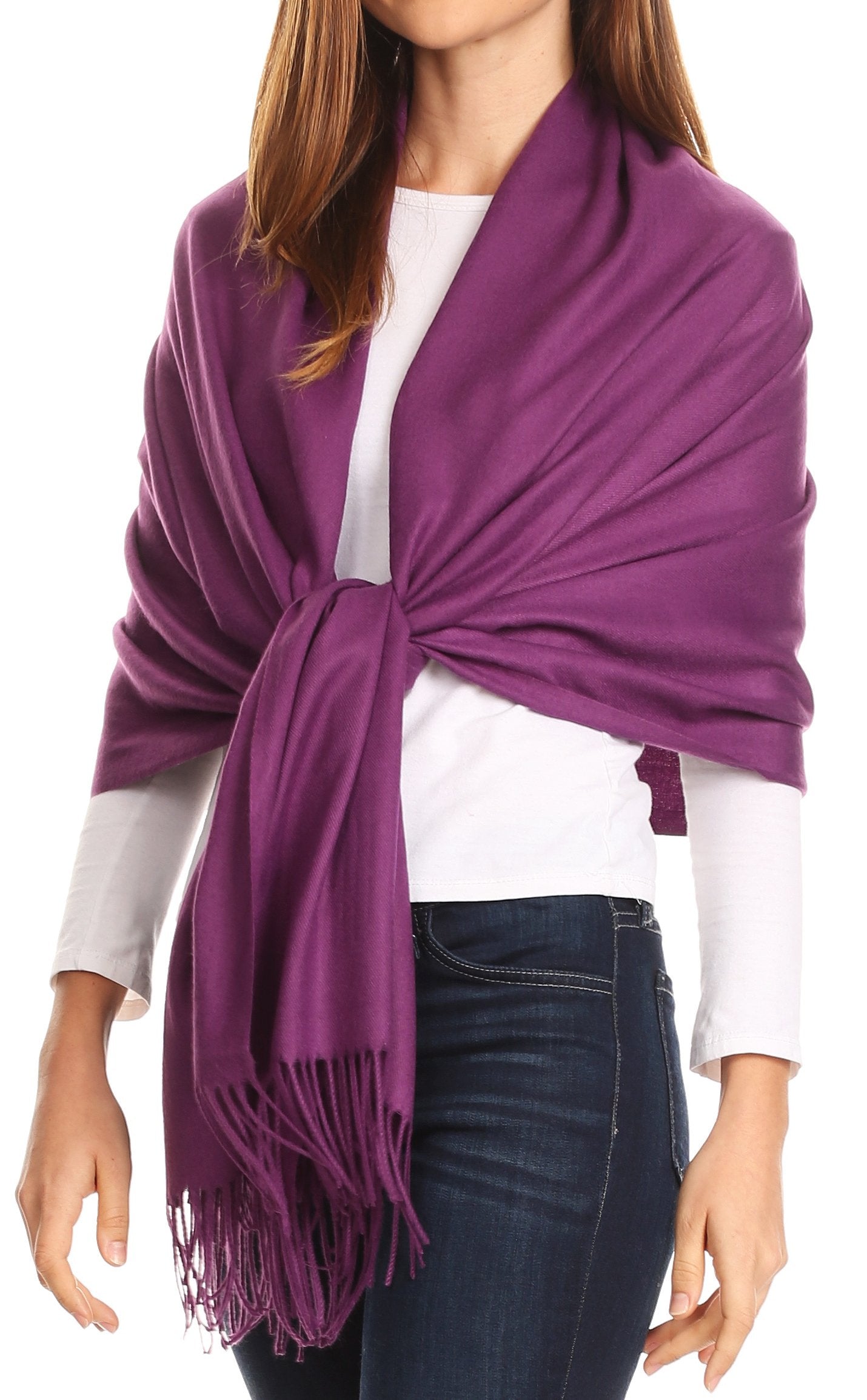 Sakkas Iris Warm Super Soft Cashmere Feel Pashmina Shawl / Scarf with Fringes - Concordia Style Boutique