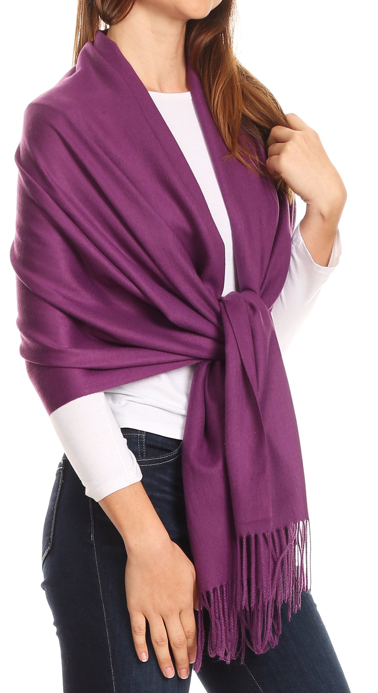 Sakkas Iris Warm Super Soft Cashmere Feel Pashmina Shawl / Scarf with Fringes - Concordia Style Boutique