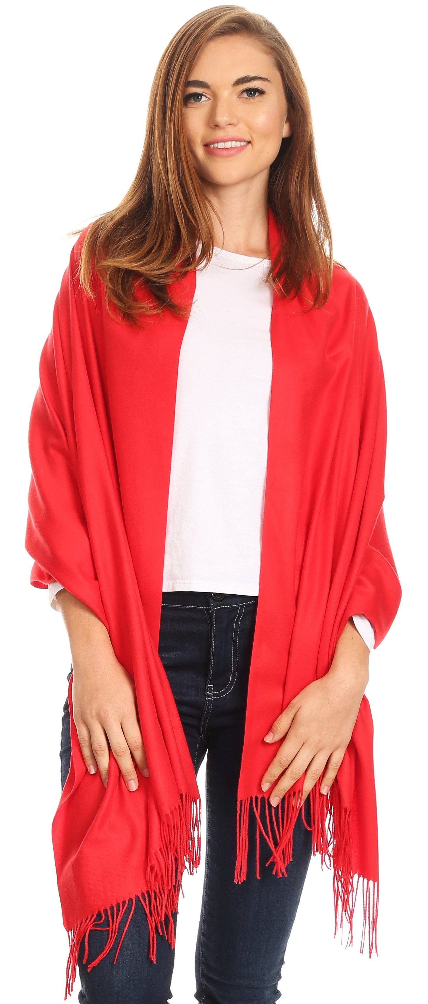 Sakkas Iris Warm Super Soft Cashmere Feel Pashmina Shawl / Scarf with Fringes - Concordia Style Boutique