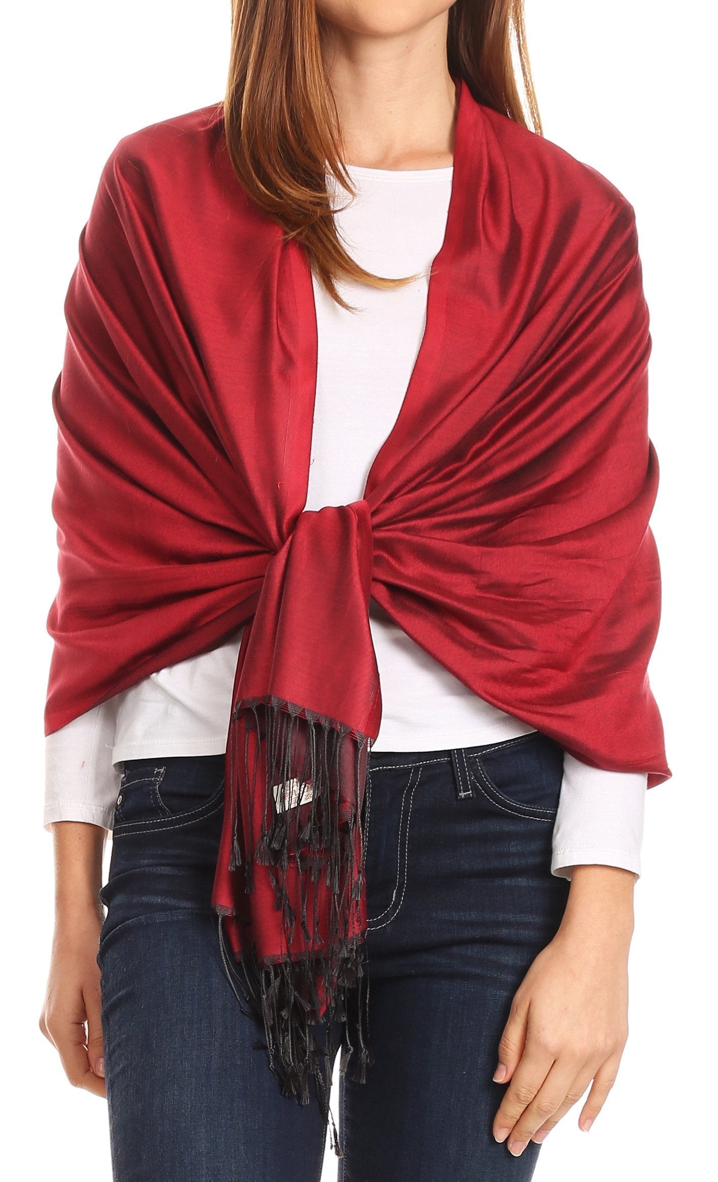 Sakkas Carine Reversible Soft Solid Slight Shimmer Pashmina/ Shawl/ Wrap/ Stole - Concordia Style Boutique