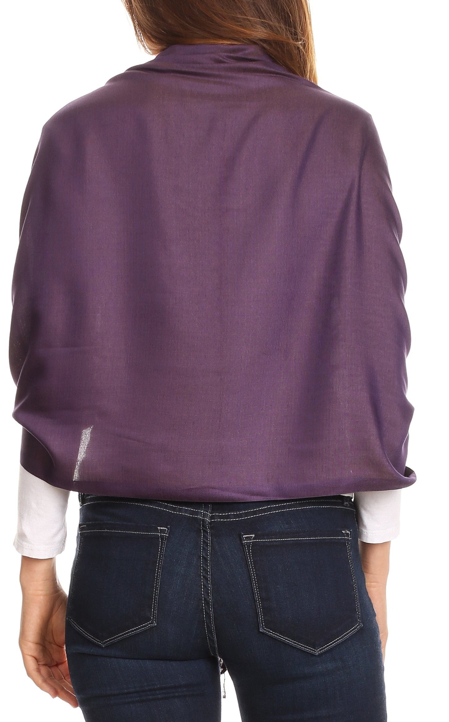 Sakkas Carine Reversible Soft Solid Slight Shimmer Pashmina/ Shawl/ Wrap/ Stole - Concordia Style Boutique