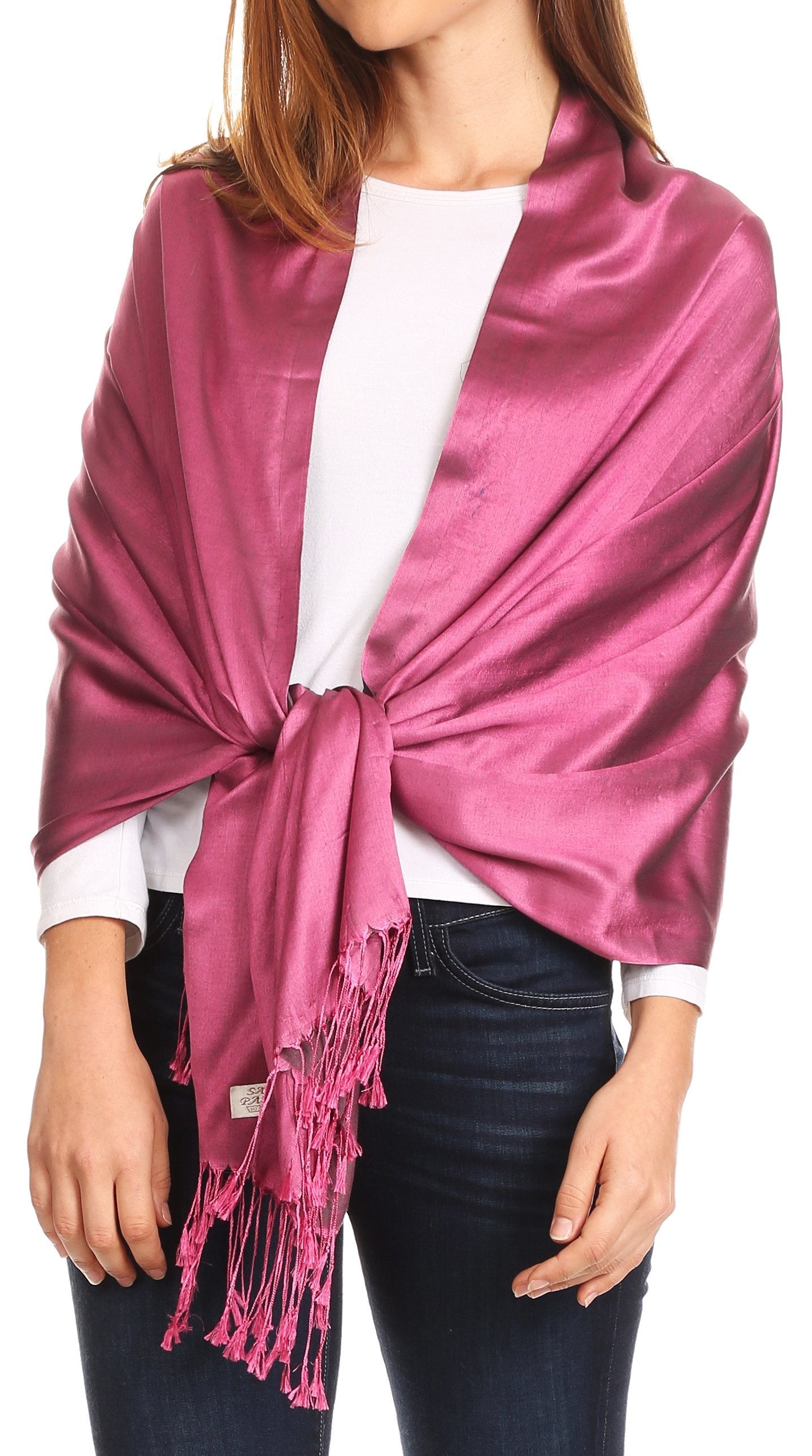 Sakkas Carine Reversible Soft Solid Slight Shimmer Pashmina/ Shawl/ Wrap/ Stole - Concordia Style Boutique