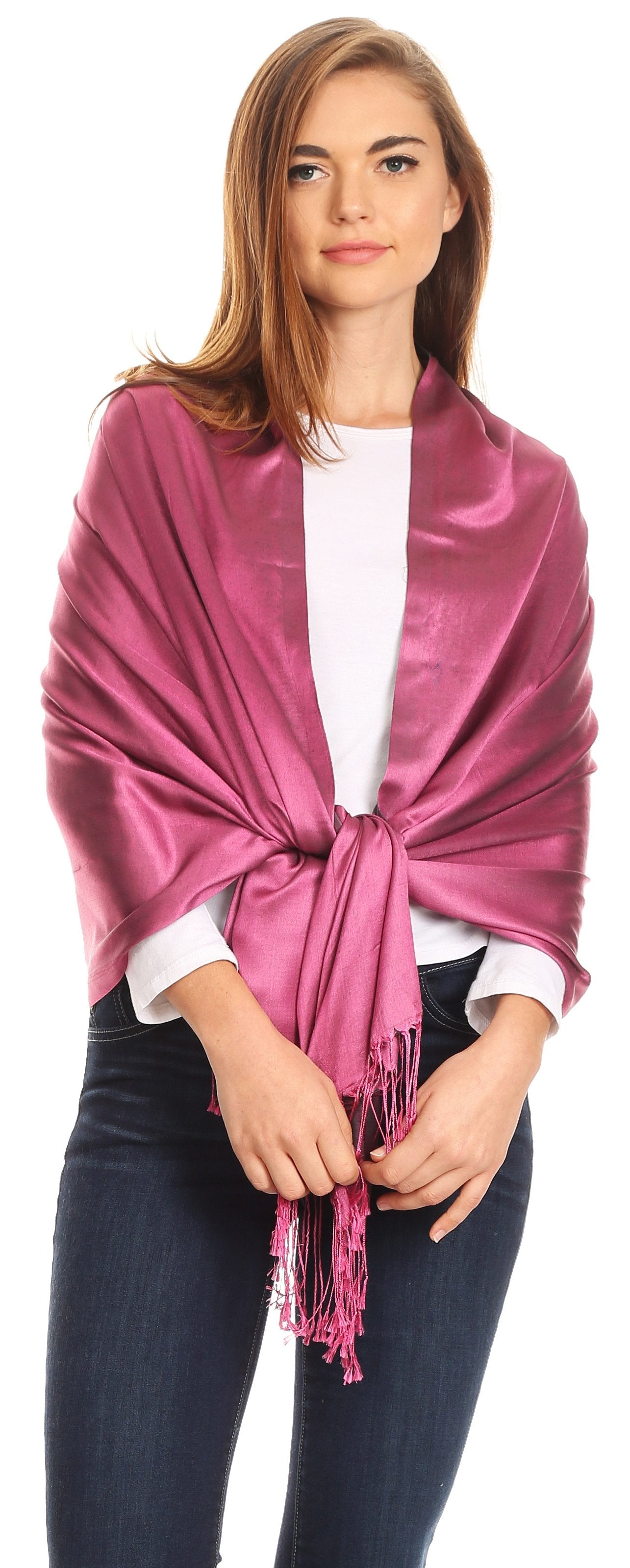 Sakkas Carine Reversible Soft Solid Slight Shimmer Pashmina/ Shawl/ Wrap/ Stole - Concordia Style Boutique
