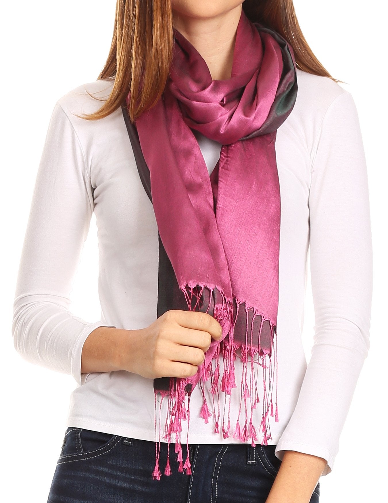 Sakkas Carine Reversible Soft Solid Slight Shimmer Pashmina/ Shawl/ Wrap/ Stole - Concordia Style Boutique