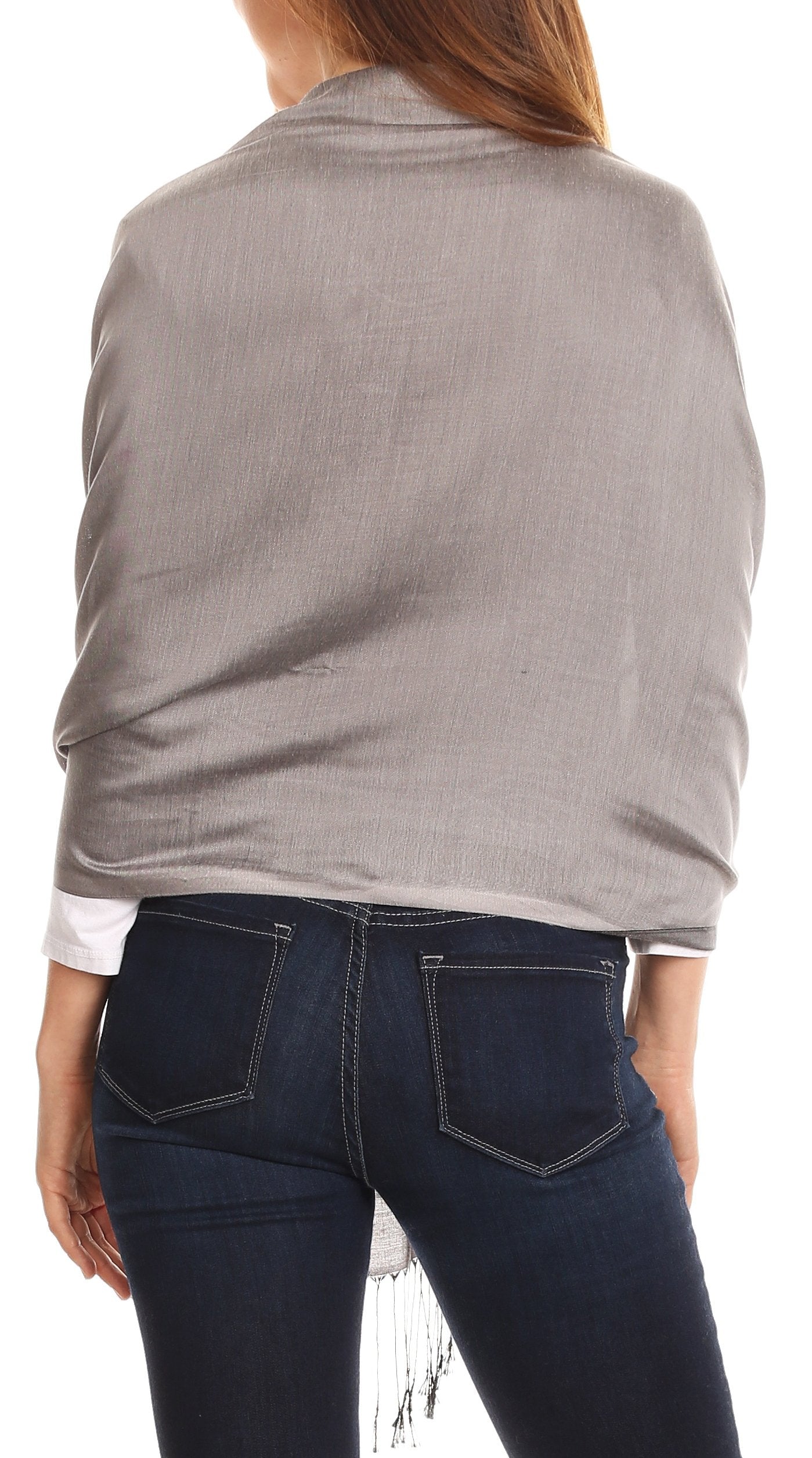 Sakkas Carine Reversible Soft Solid Slight Shimmer Pashmina/ Shawl/ Wrap/ Stole - Concordia Style Boutique