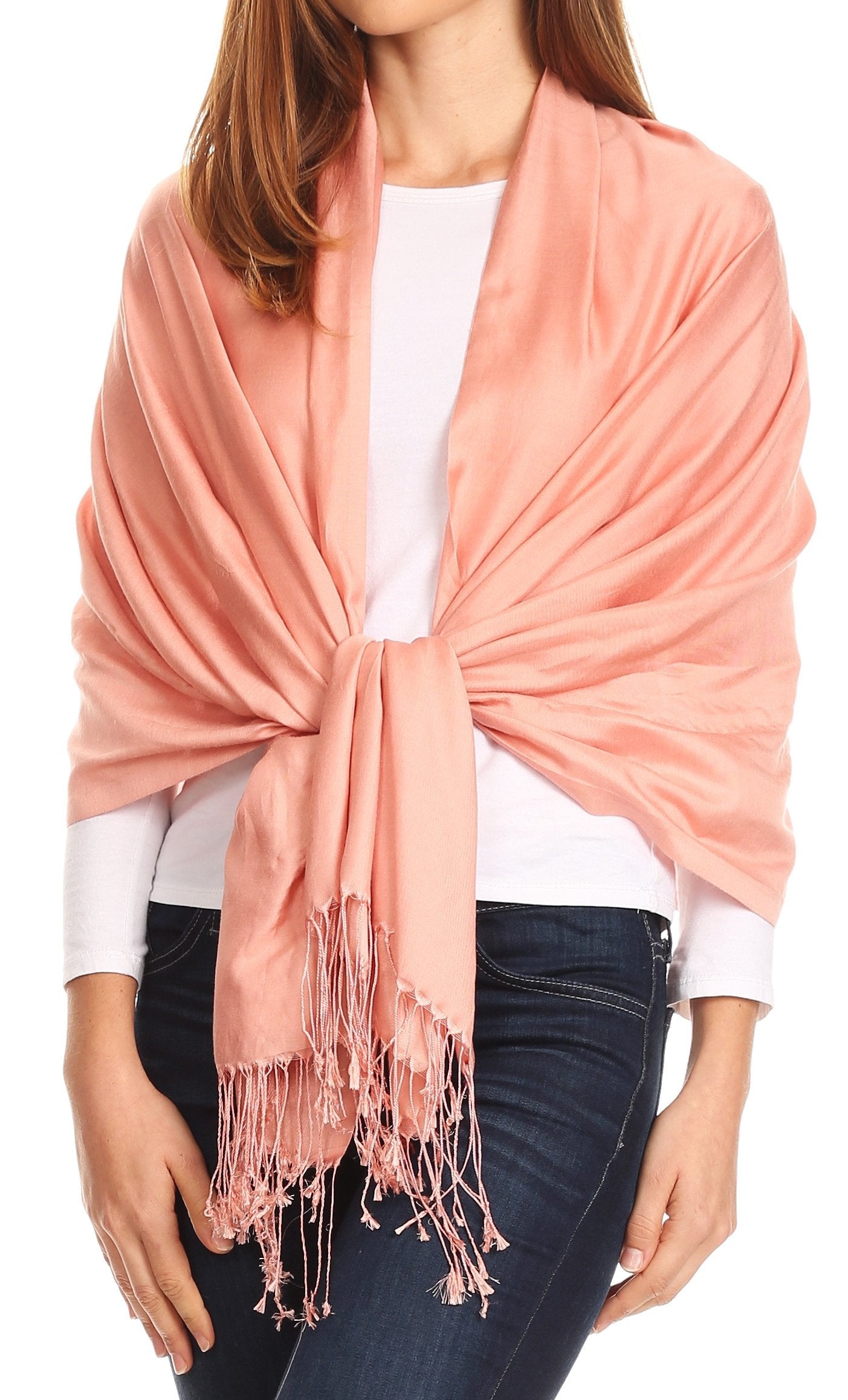 Sakkas Carine Reversible Soft Solid Slight Shimmer Pashmina/ Shawl/ Wrap/ Stole - Concordia Style Boutique