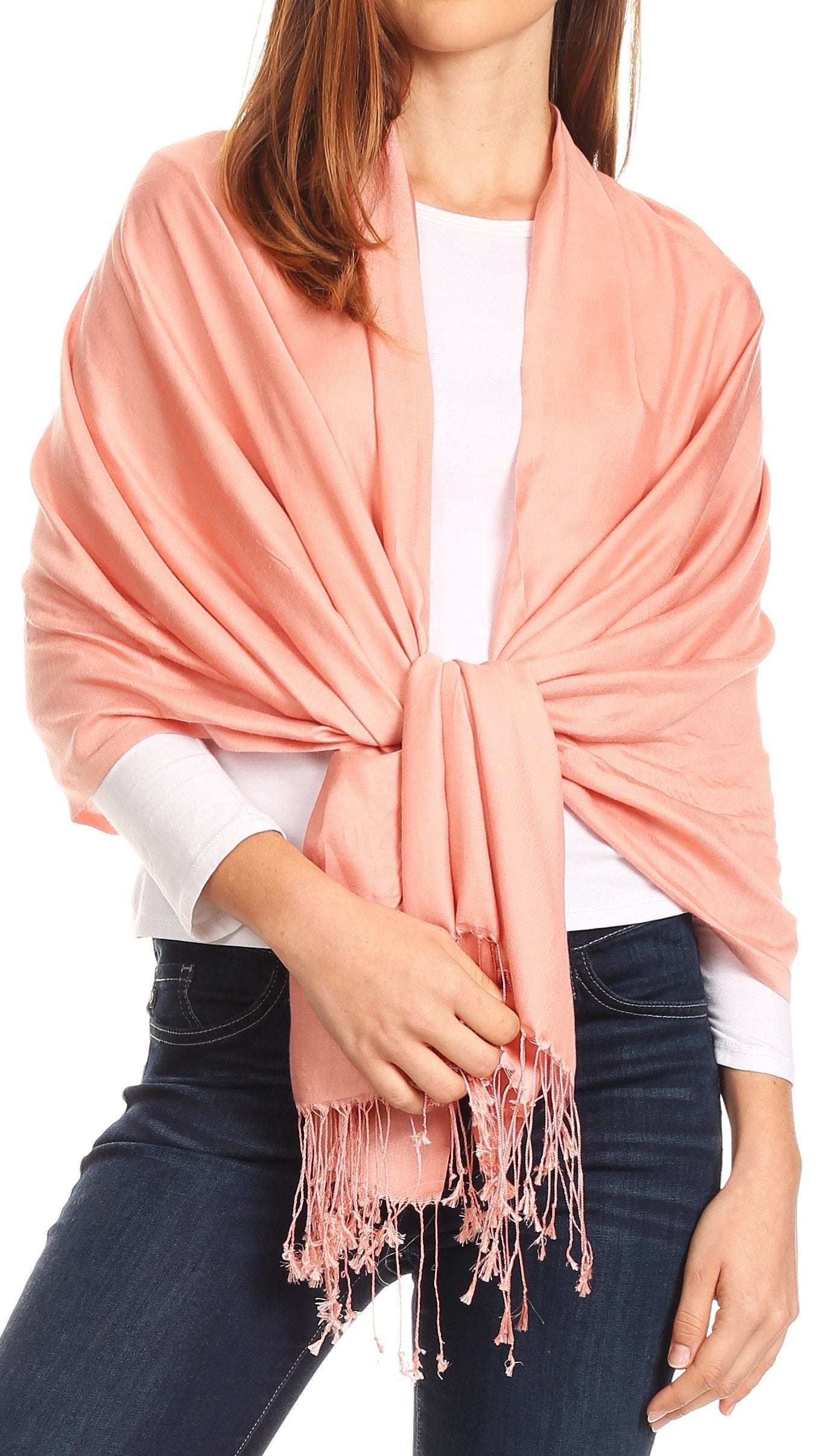 Sakkas Carine Reversible Soft Solid Slight Shimmer Pashmina/ Shawl/ Wrap/ Stole - Concordia Style Boutique
