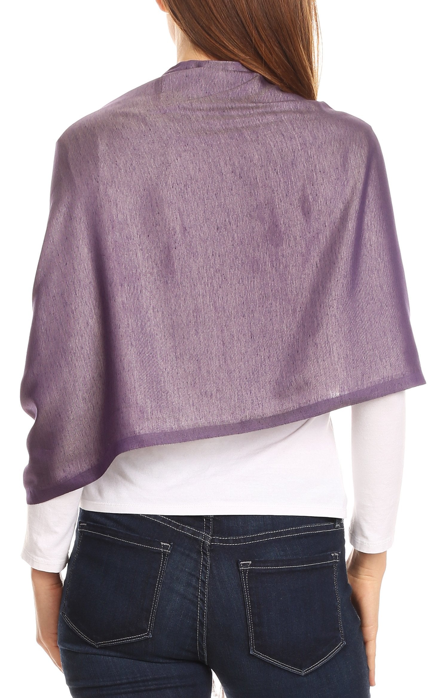 Sakkas Carine Reversible Soft Solid Slight Shimmer Pashmina/ Shawl/ Wrap/ Stole - Concordia Style Boutique