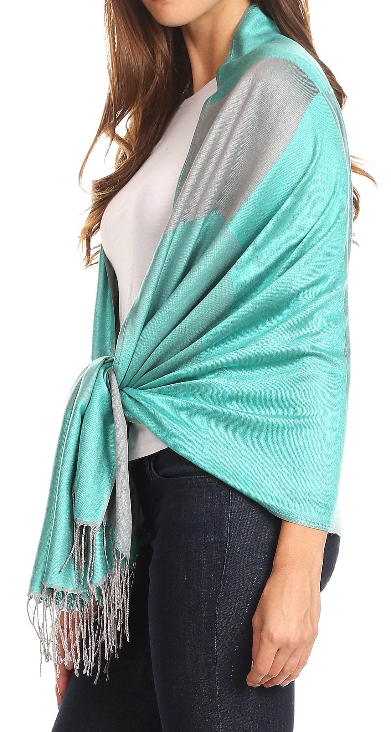 Sakkas Nicola Reversible Warm and Soft Unisex Scarf Stole Wrap Solid Color-block - Concordia Style Boutique