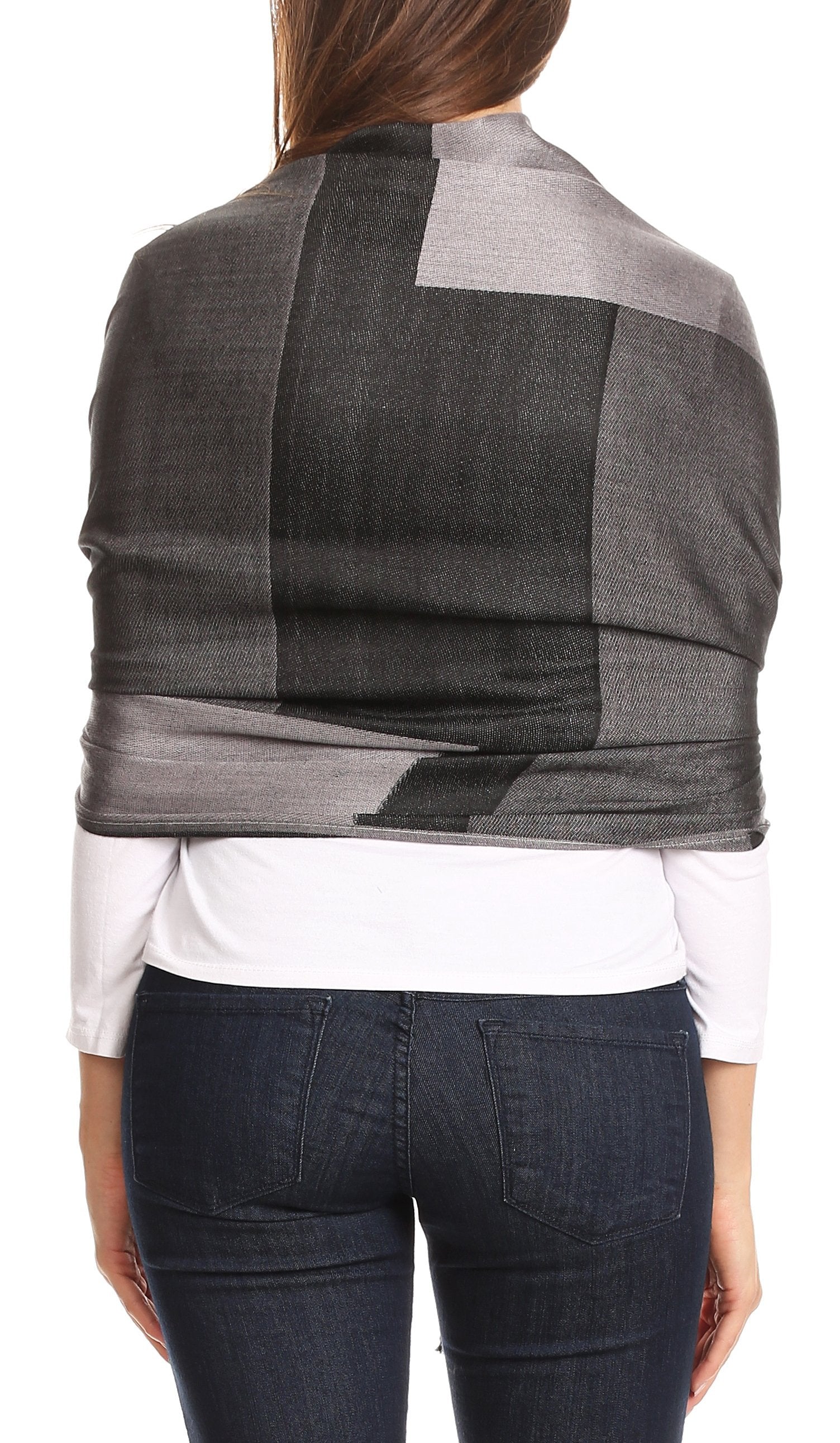 Sakkas Nicola Reversible Warm and Soft Unisex Scarf Stole Wrap Solid Color-block - Concordia Style Boutique