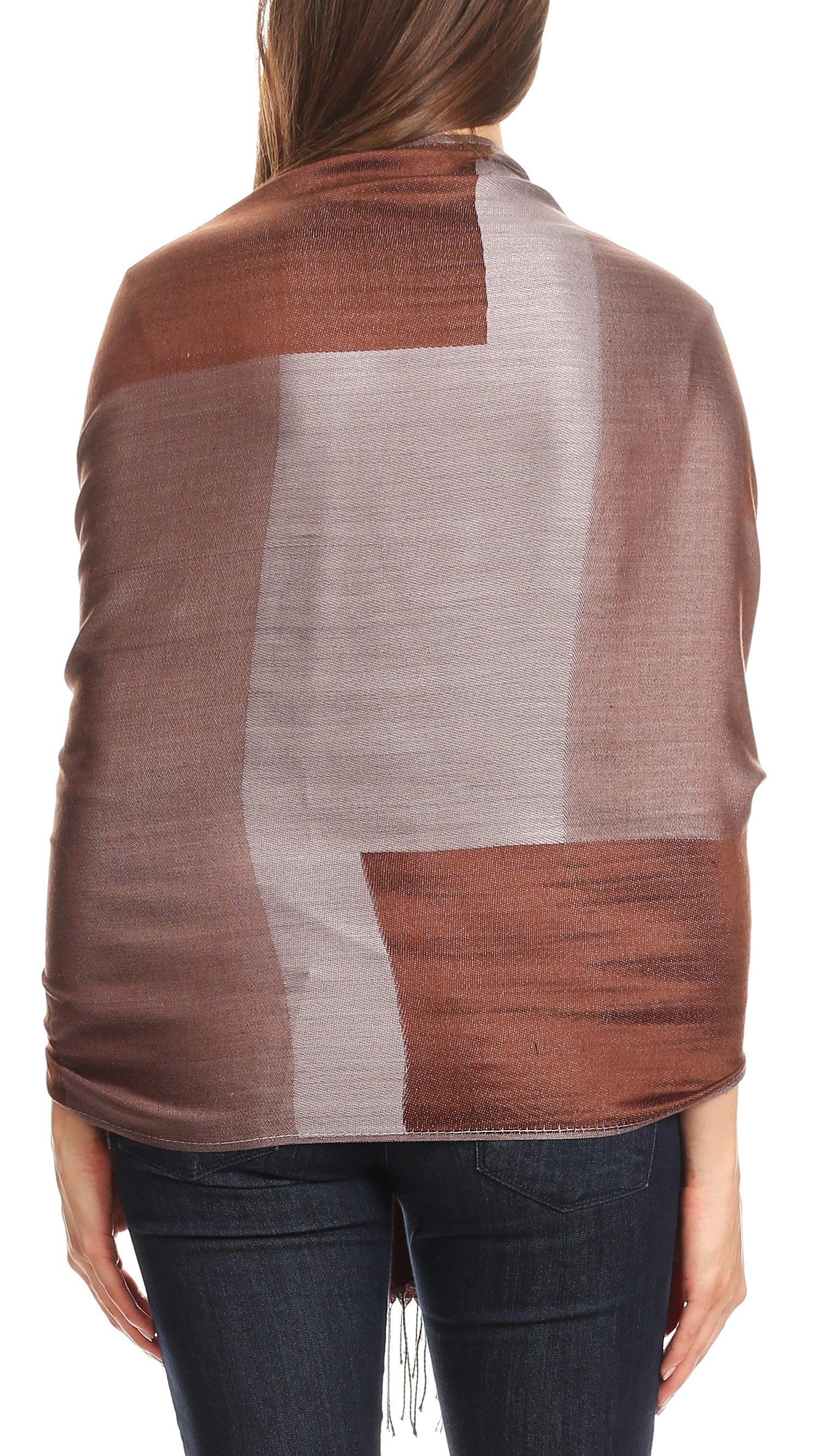 Sakkas Nicola Reversible Warm and Soft Unisex Scarf Stole Wrap Solid Color-block - Concordia Style Boutique