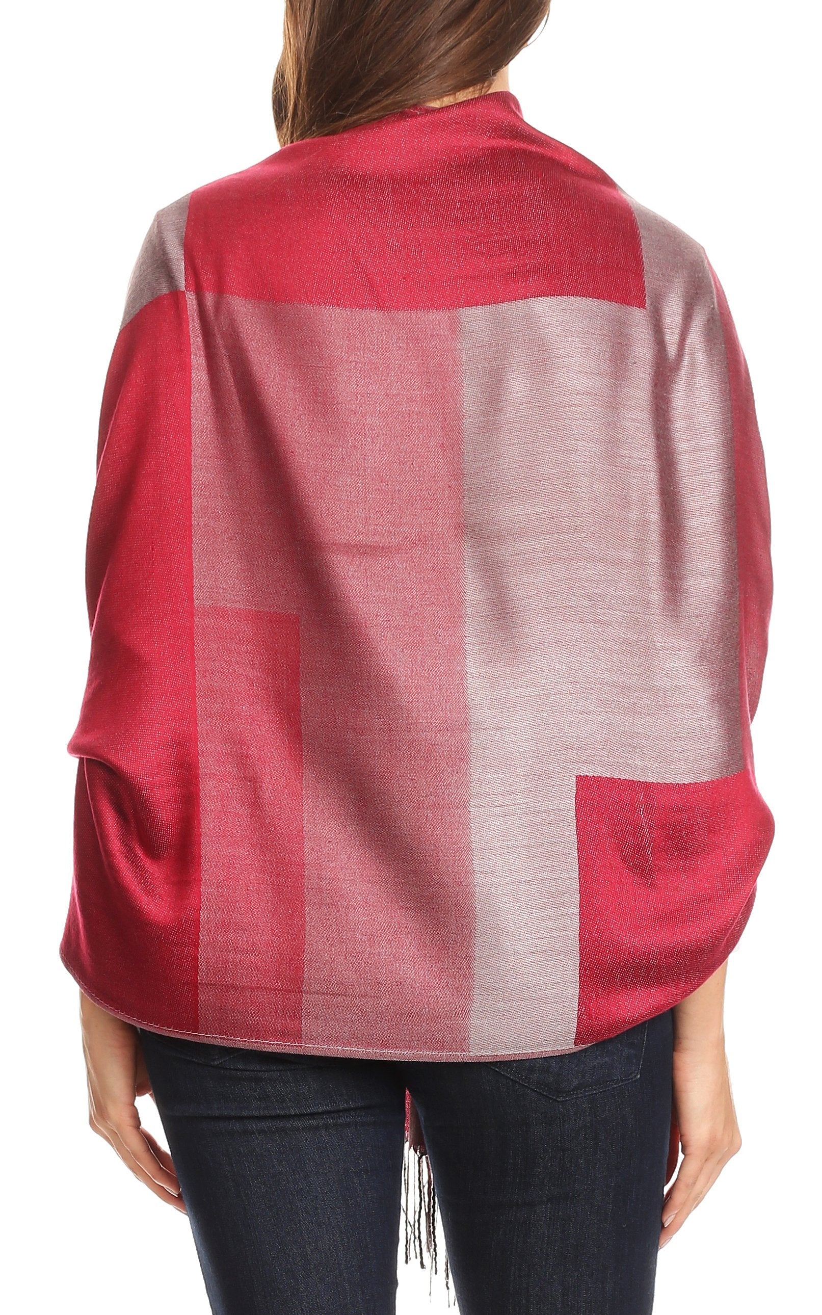 Sakkas Nicola Reversible Warm and Soft Unisex Scarf Stole Wrap Solid Color-block - Concordia Style Boutique