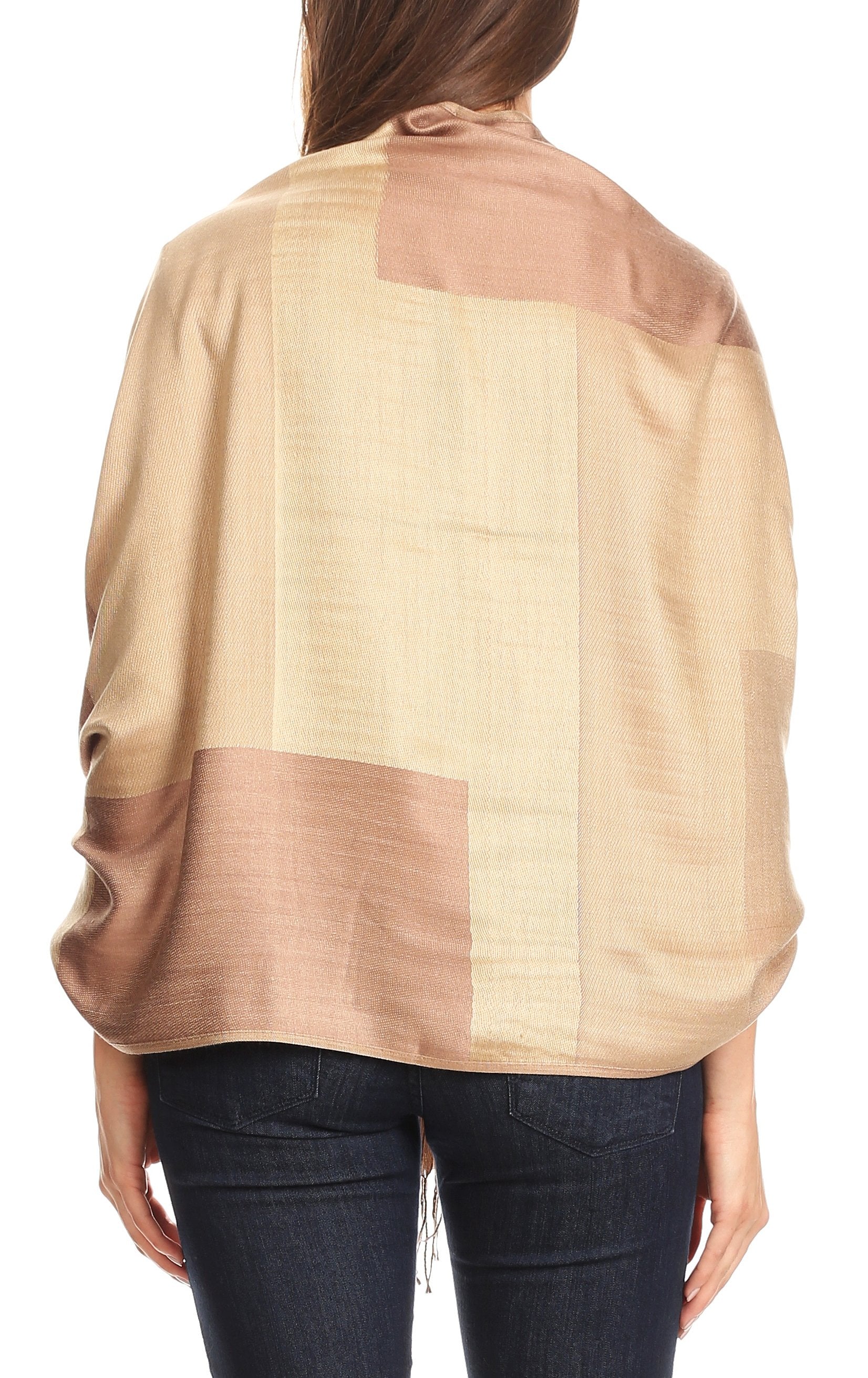 Sakkas Nicola Reversible Warm and Soft Unisex Scarf Stole Wrap Solid Color-block - Concordia Style Boutique