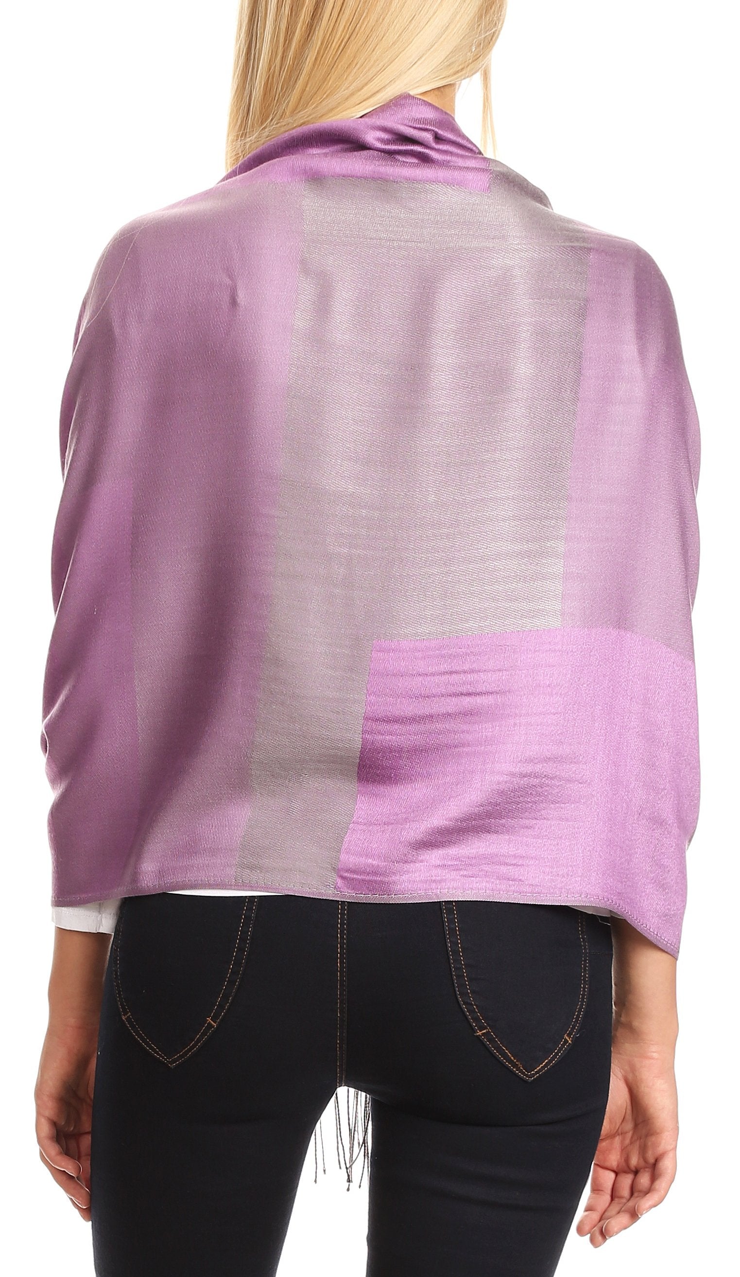 Sakkas Nicola Reversible Warm and Soft Unisex Scarf Stole Wrap Solid Color-block - Concordia Style Boutique