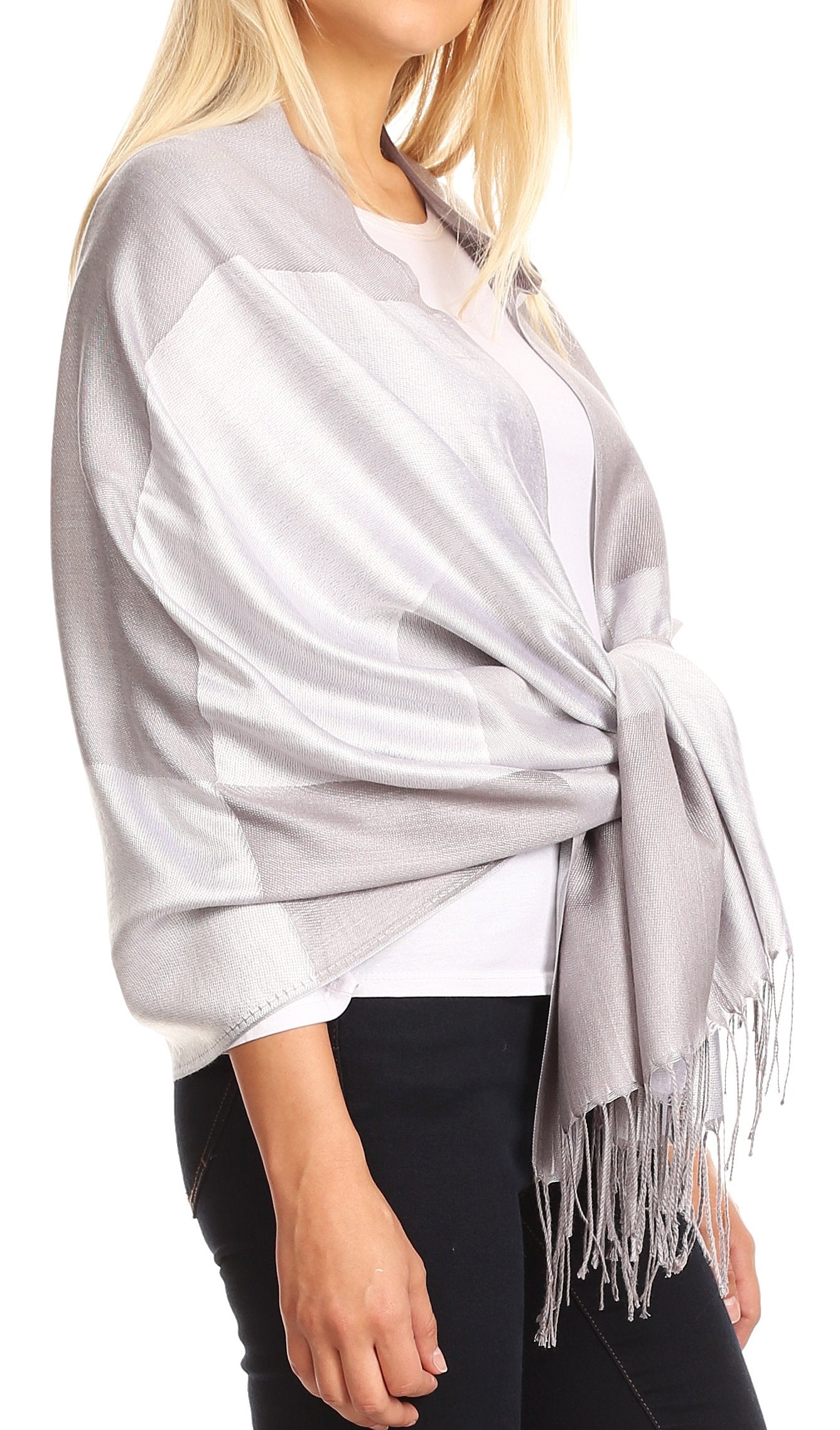 Sakkas Nicola Reversible Warm and Soft Unisex Scarf Stole Wrap Solid Color-block - Concordia Style Boutique