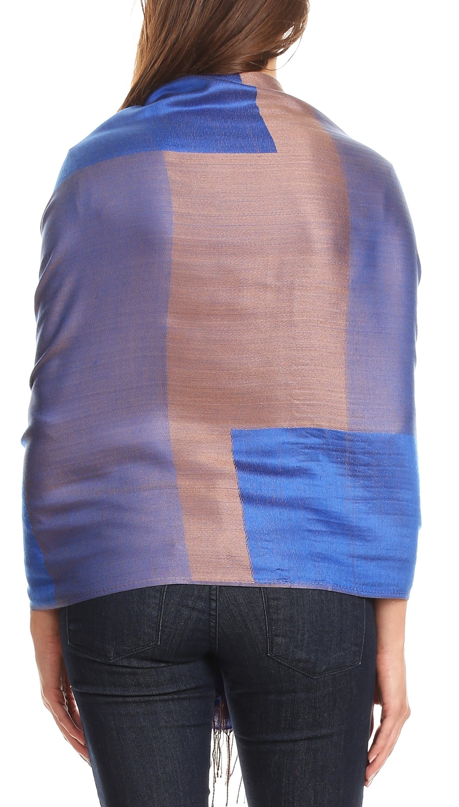 Sakkas Nicola Reversible Warm and Soft Unisex Scarf Stole Wrap Solid Color-block - Concordia Style Boutique