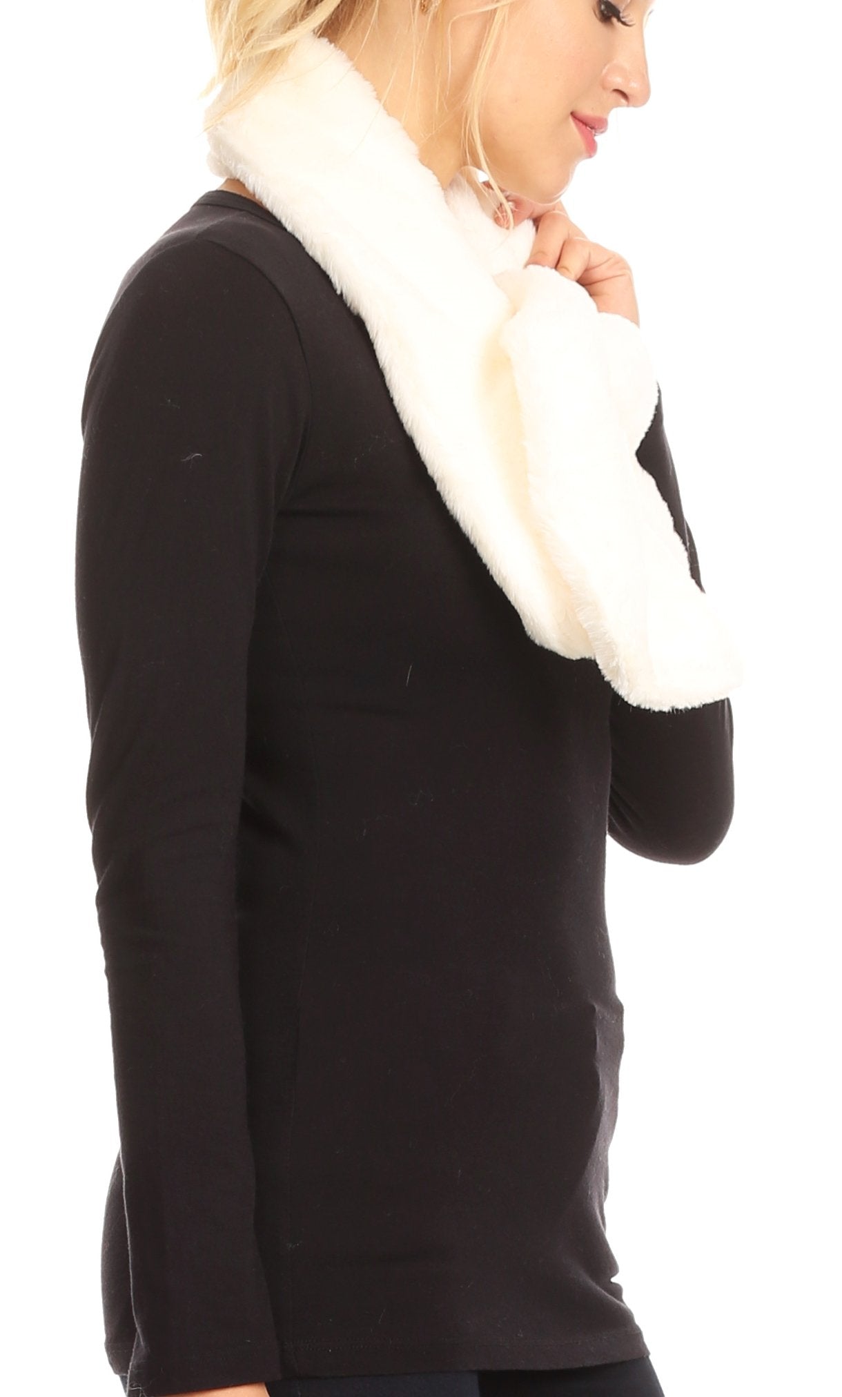 Sakkas Elise Faux Fur Mink Soft Warm Scarf with Pom-Pom - Concordia Style Boutique