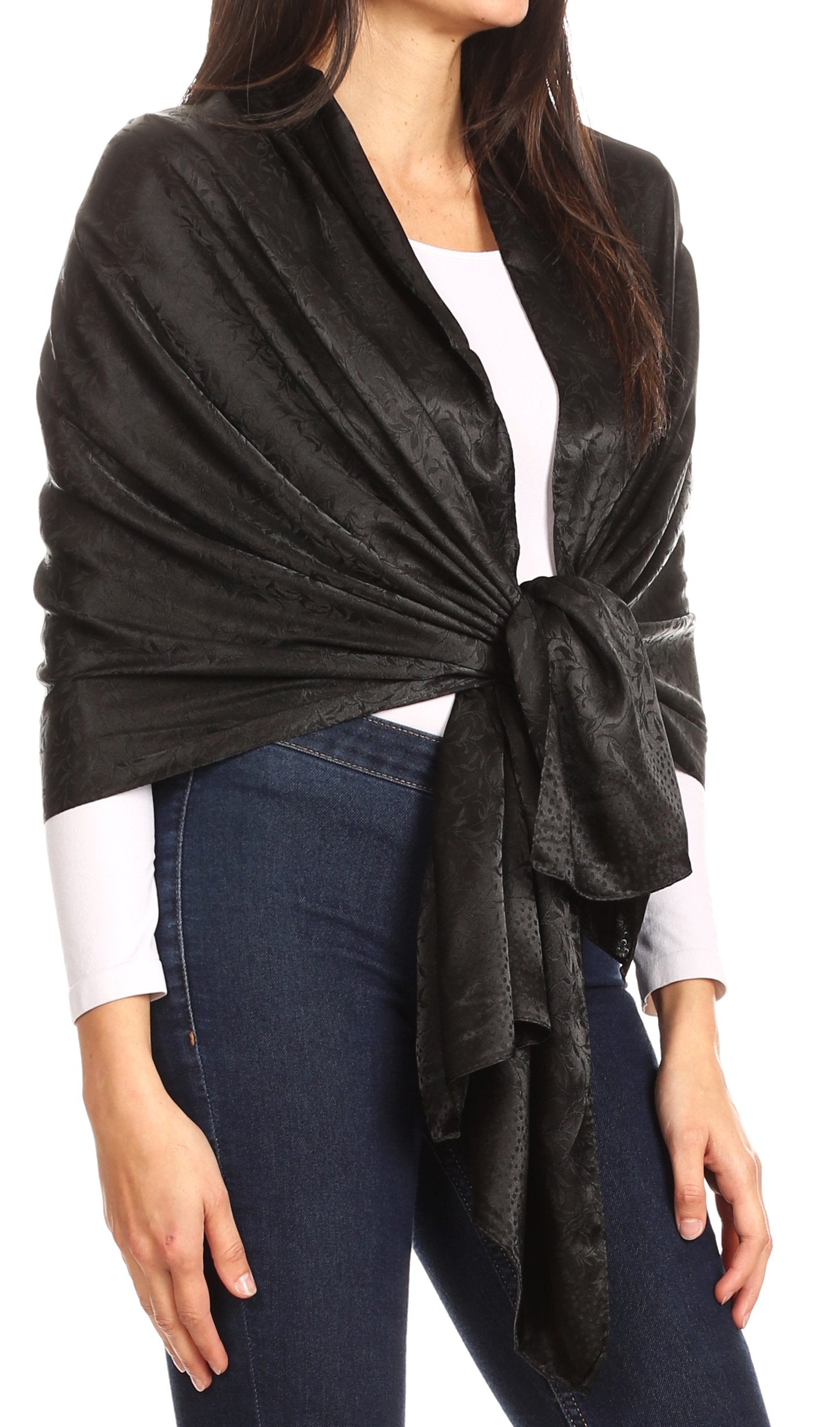 Sakkas Litta Women's Brocade Evening Shawl Wrap Head Scarf Large Soft Wedding - Concordia Style Boutique