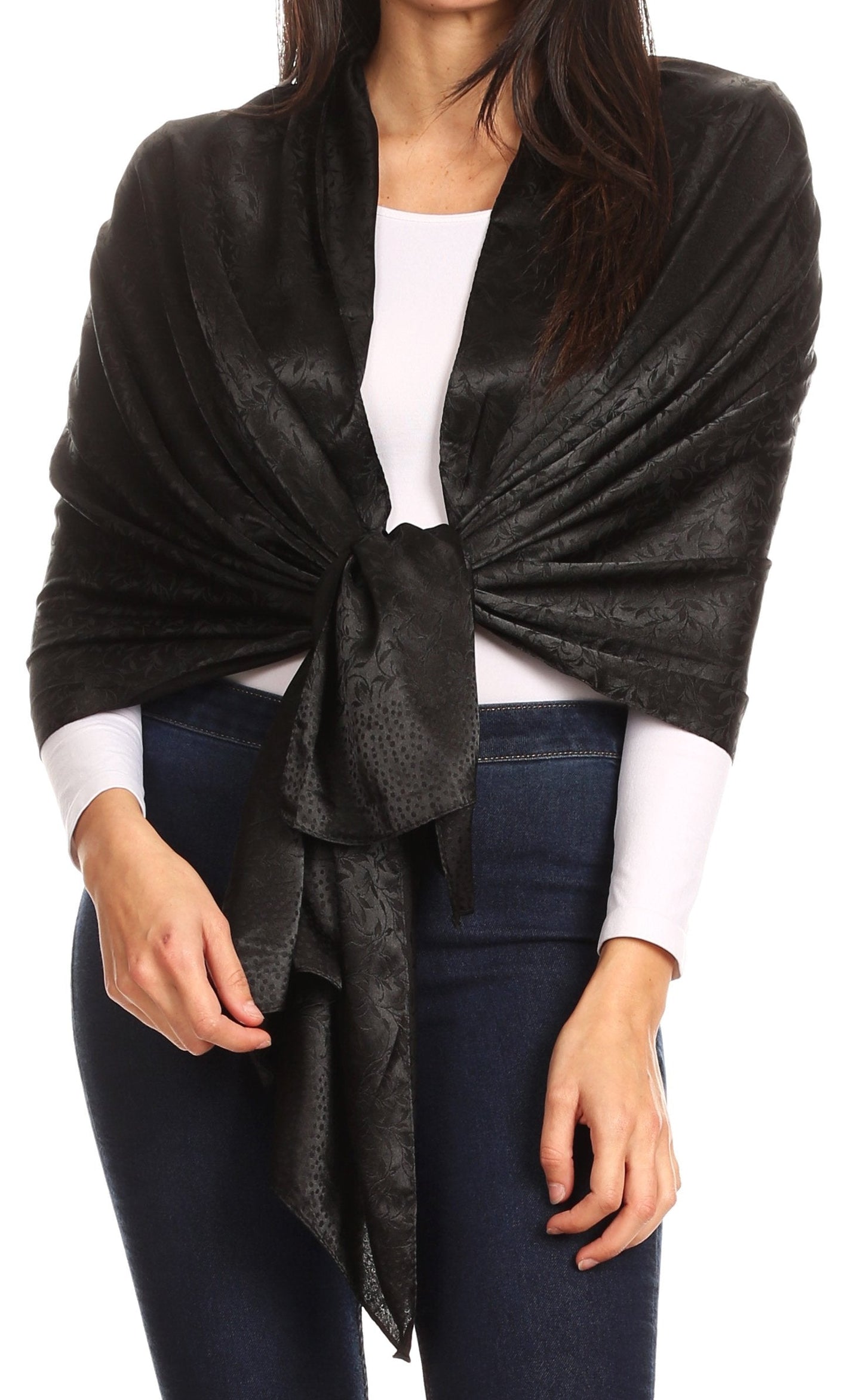 Sakkas Litta Women's Brocade Evening Shawl Wrap Head Scarf Large Soft Wedding - Concordia Style Boutique