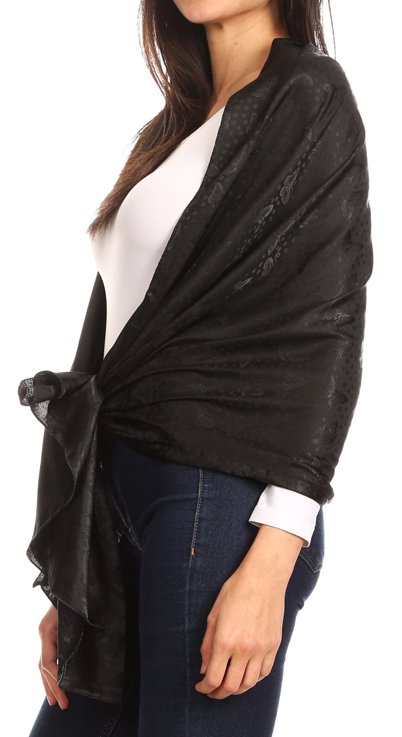 Sakkas Litta Women's Brocade Evening Shawl Wrap Head Scarf Large Soft Wedding - Concordia Style Boutique
