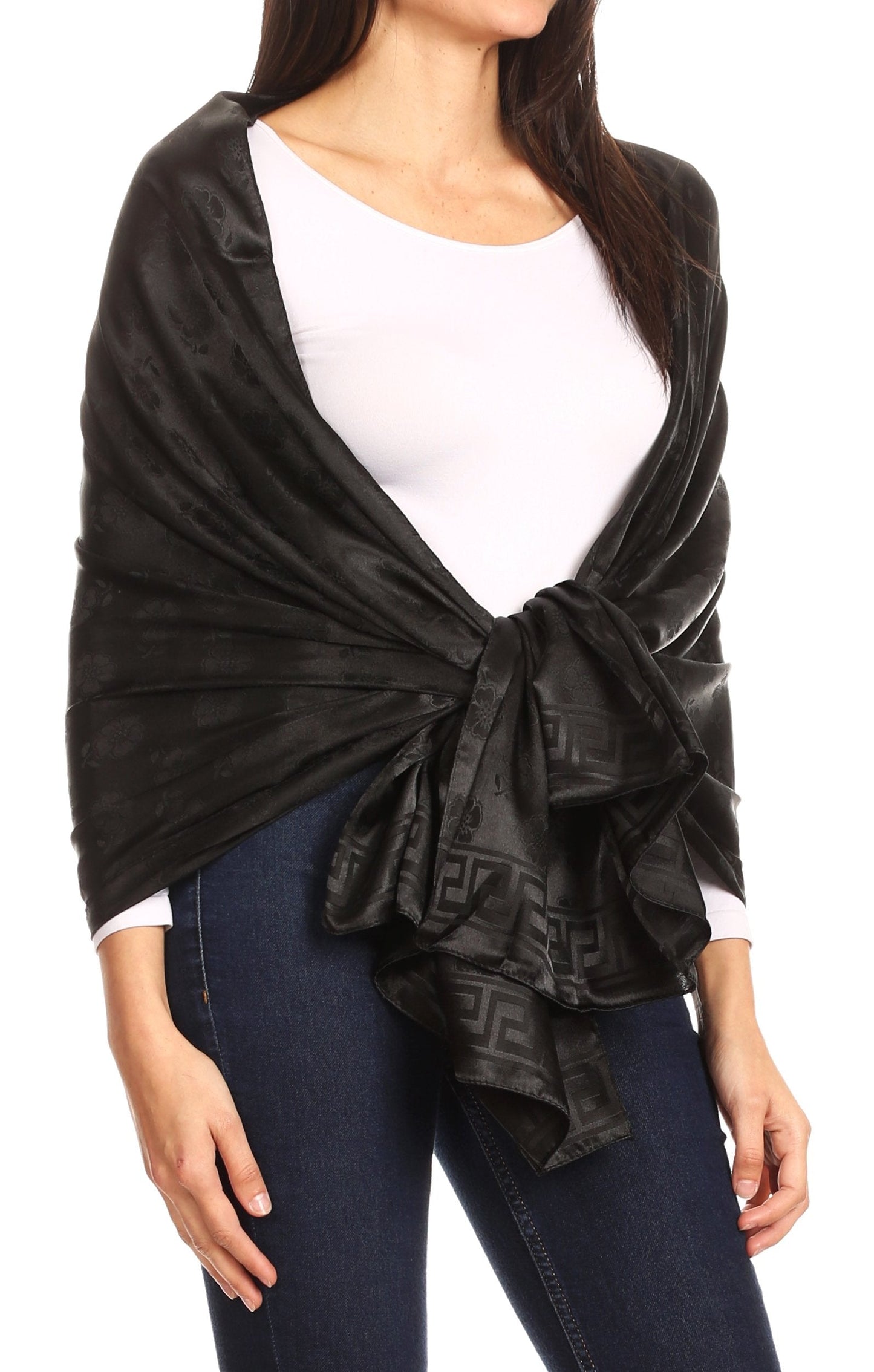 Sakkas Litta Women's Brocade Evening Shawl Wrap Head Scarf Large Soft Wedding - Concordia Style Boutique