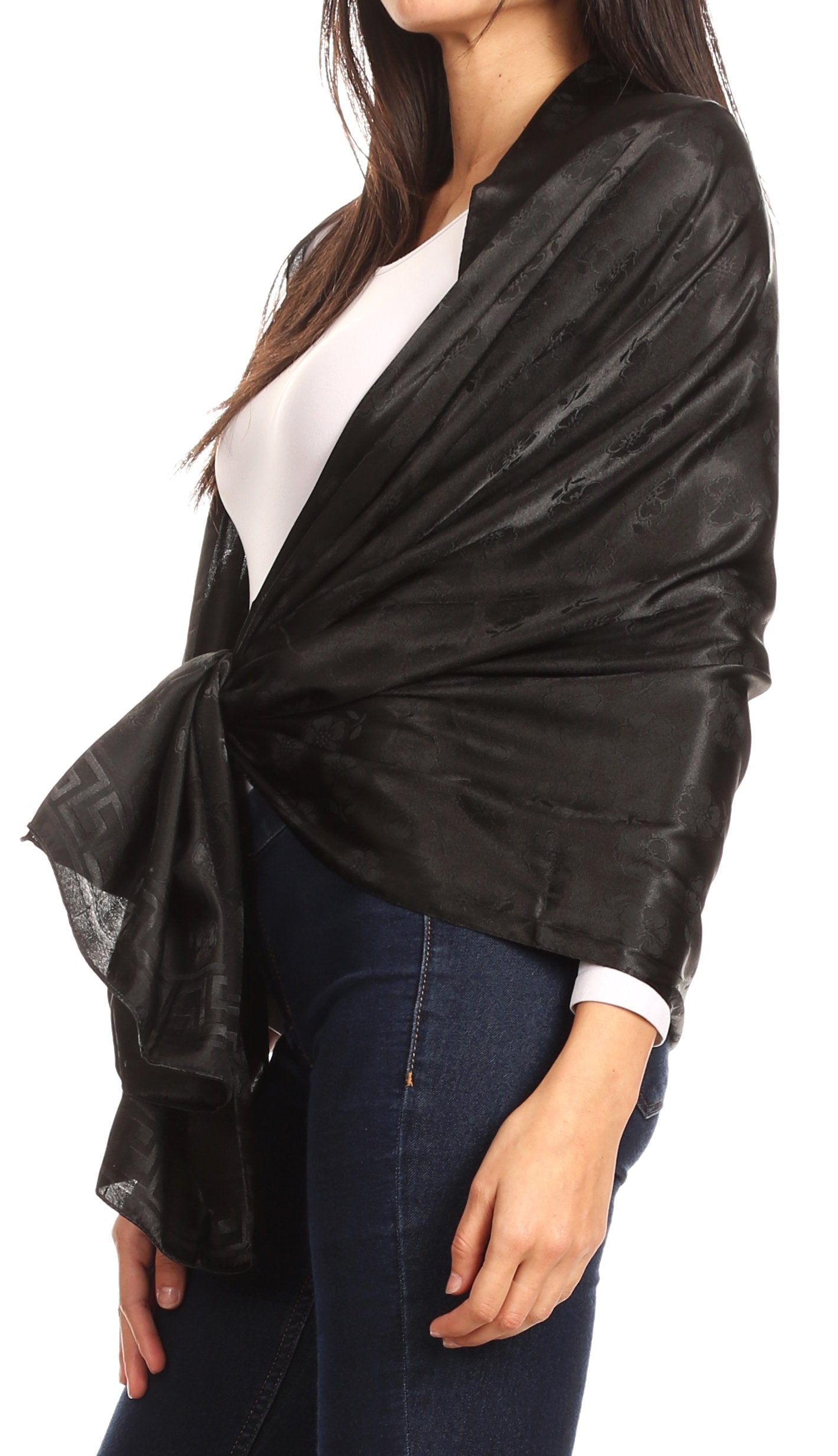 Sakkas Litta Women's Brocade Evening Shawl Wrap Head Scarf Large Soft Wedding - Concordia Style Boutique