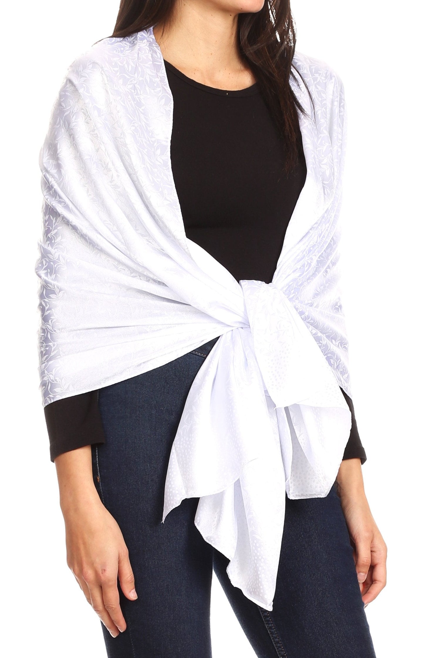 Sakkas Litta Women's Brocade Evening Shawl Wrap Head Scarf Large Soft Wedding - Concordia Style Boutique