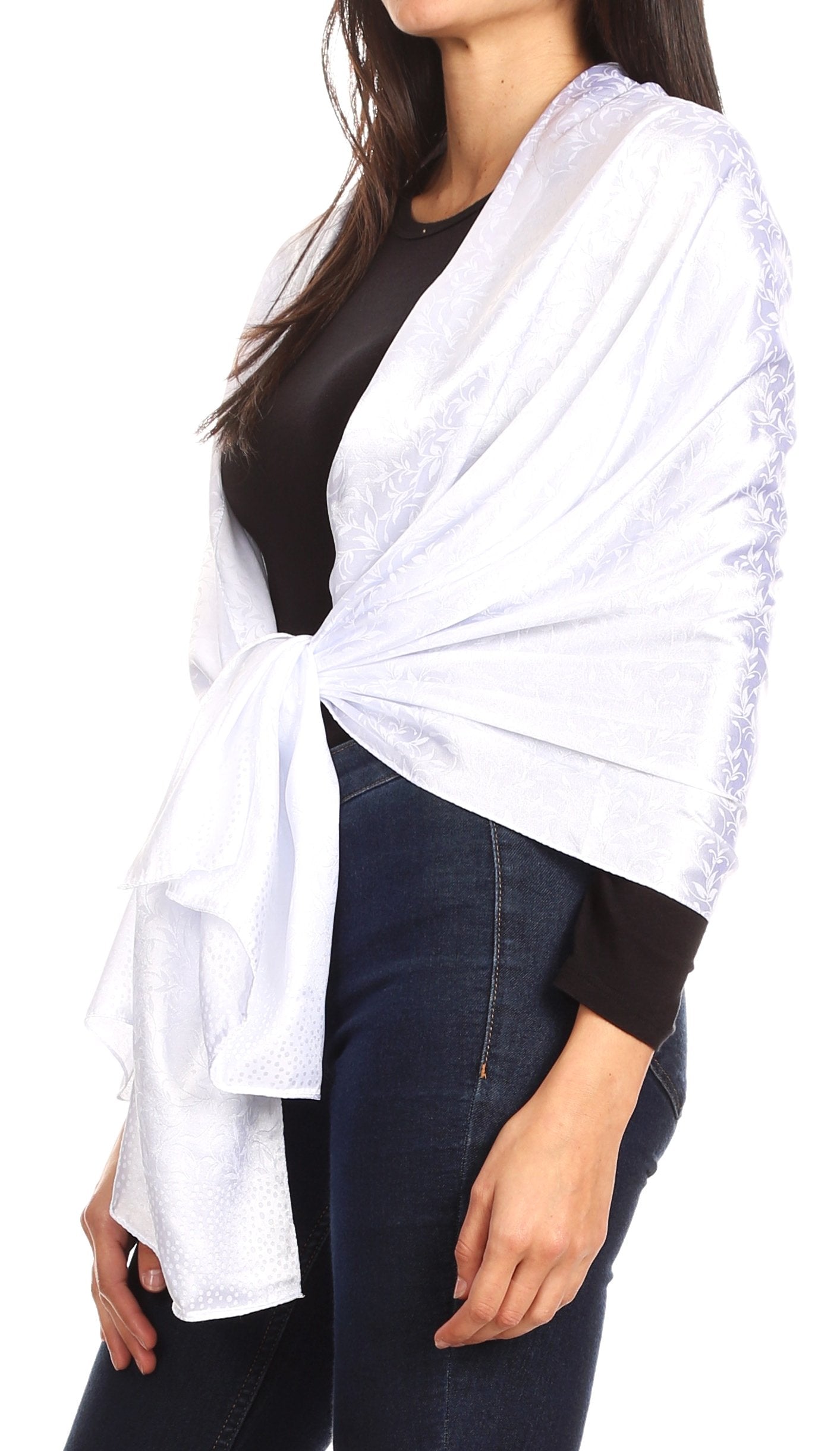 Sakkas Litta Women's Brocade Evening Shawl Wrap Head Scarf Large Soft Wedding - Concordia Style Boutique