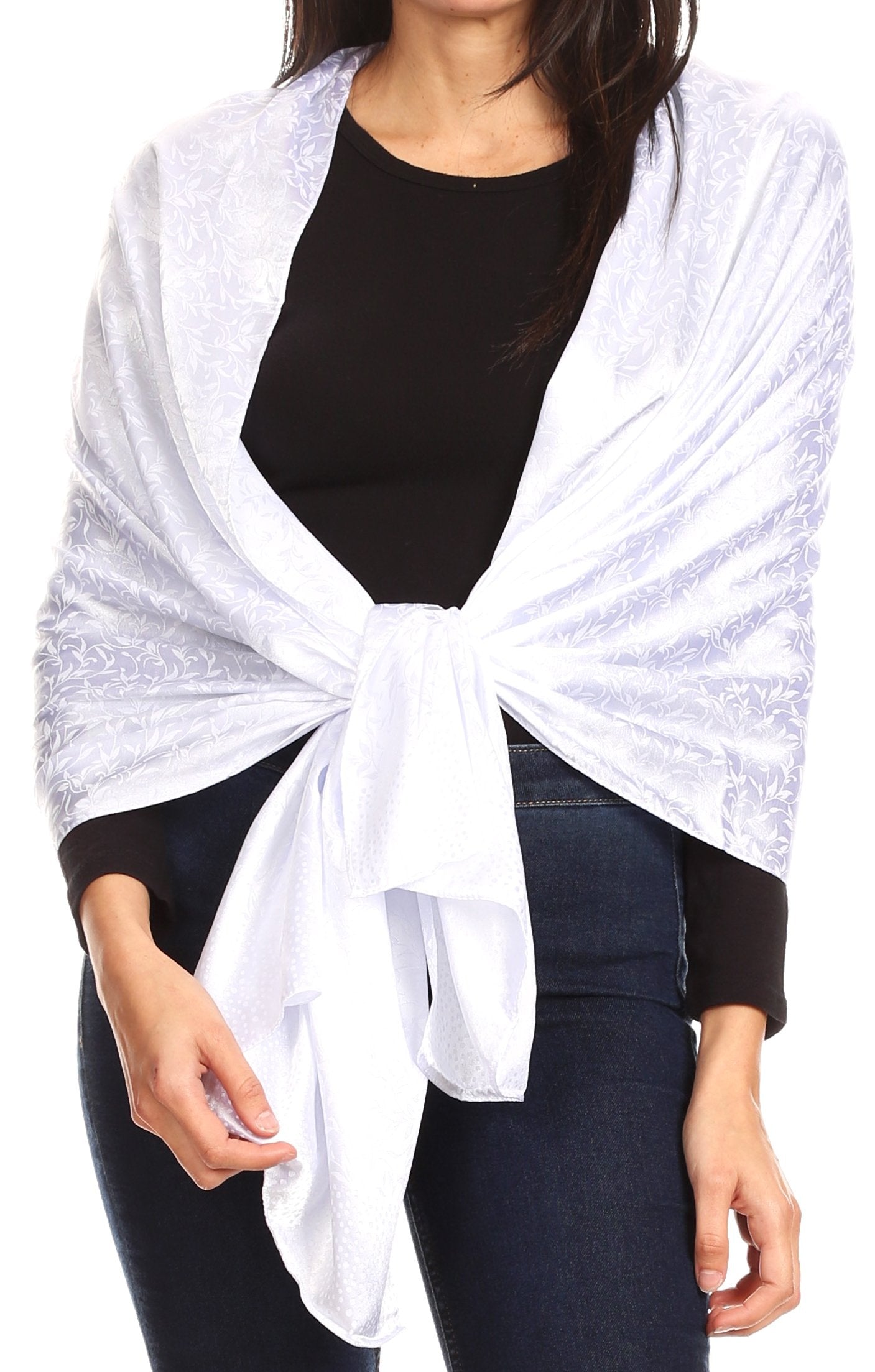 Sakkas Litta Women's Brocade Evening Shawl Wrap Head Scarf Large Soft Wedding - Concordia Style Boutique