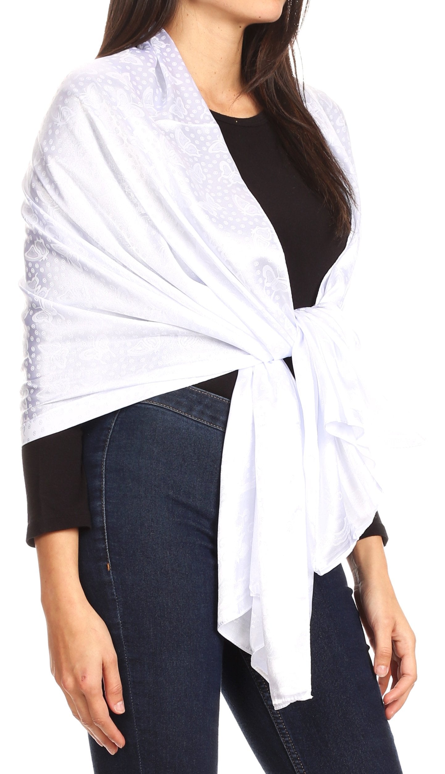 Sakkas Litta Women's Brocade Evening Shawl Wrap Head Scarf Large Soft Wedding - Concordia Style Boutique